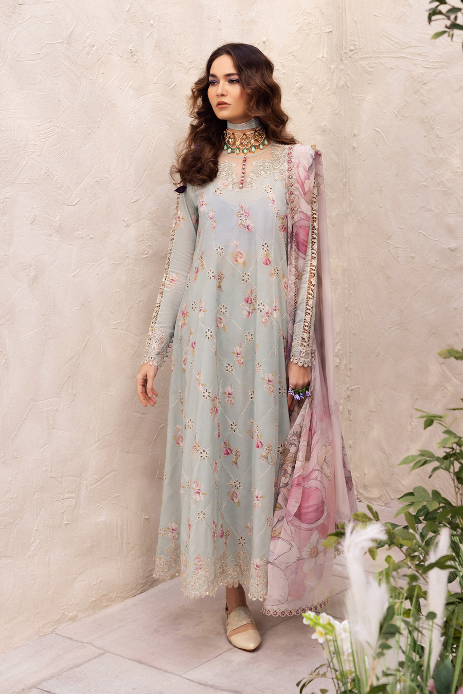 Iznik | Dahlia Embroidered Lawn | DL-10 - Official Iznik stockist in UK - Sakeena London