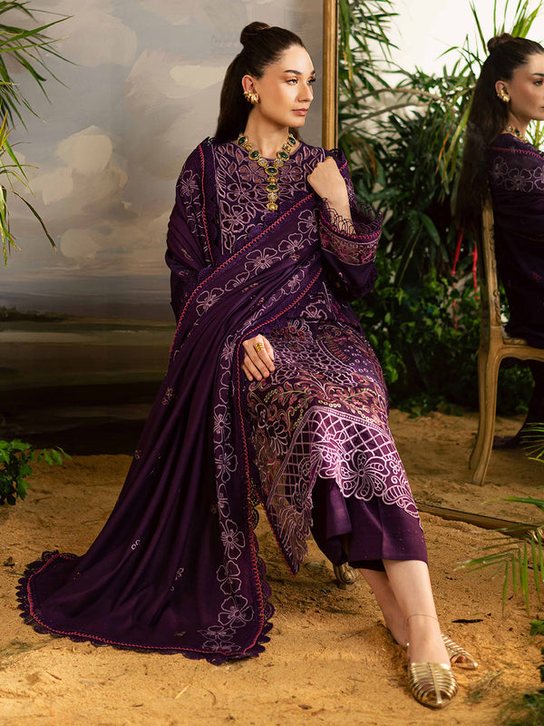 Mahnur | Kaia Slub Linen 25 | K - 01 | 3 PC LINEN - Official Mahnur stockist in UK - Sakeena London