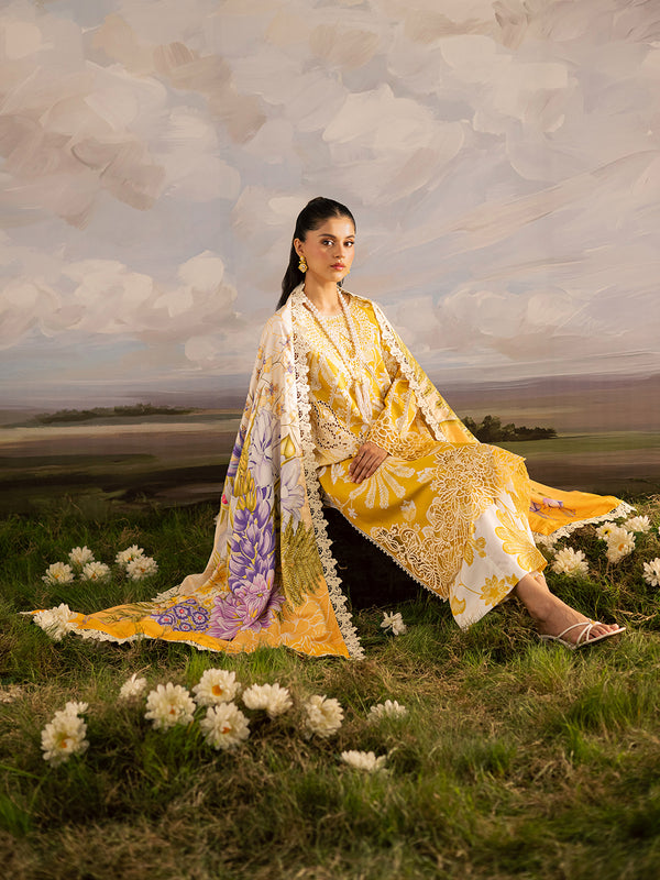 Mahnur | Kaia Slub Linen 25 | K - 03 | 3 PC LINEN - Official Mahnur stockist in UK - Sakeena London