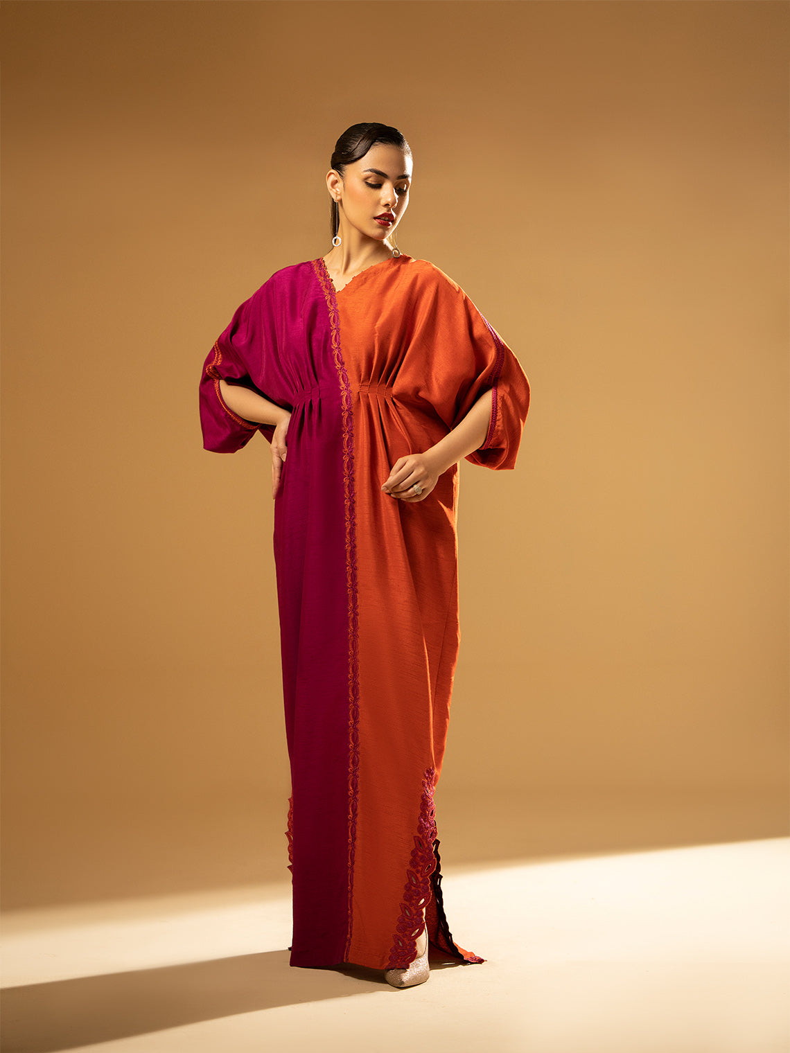 Fozia Khalid | Eid Edit 24 | Split-Tone Kaftan - Official Fozia Khalid stockist in UK - Sakeena London