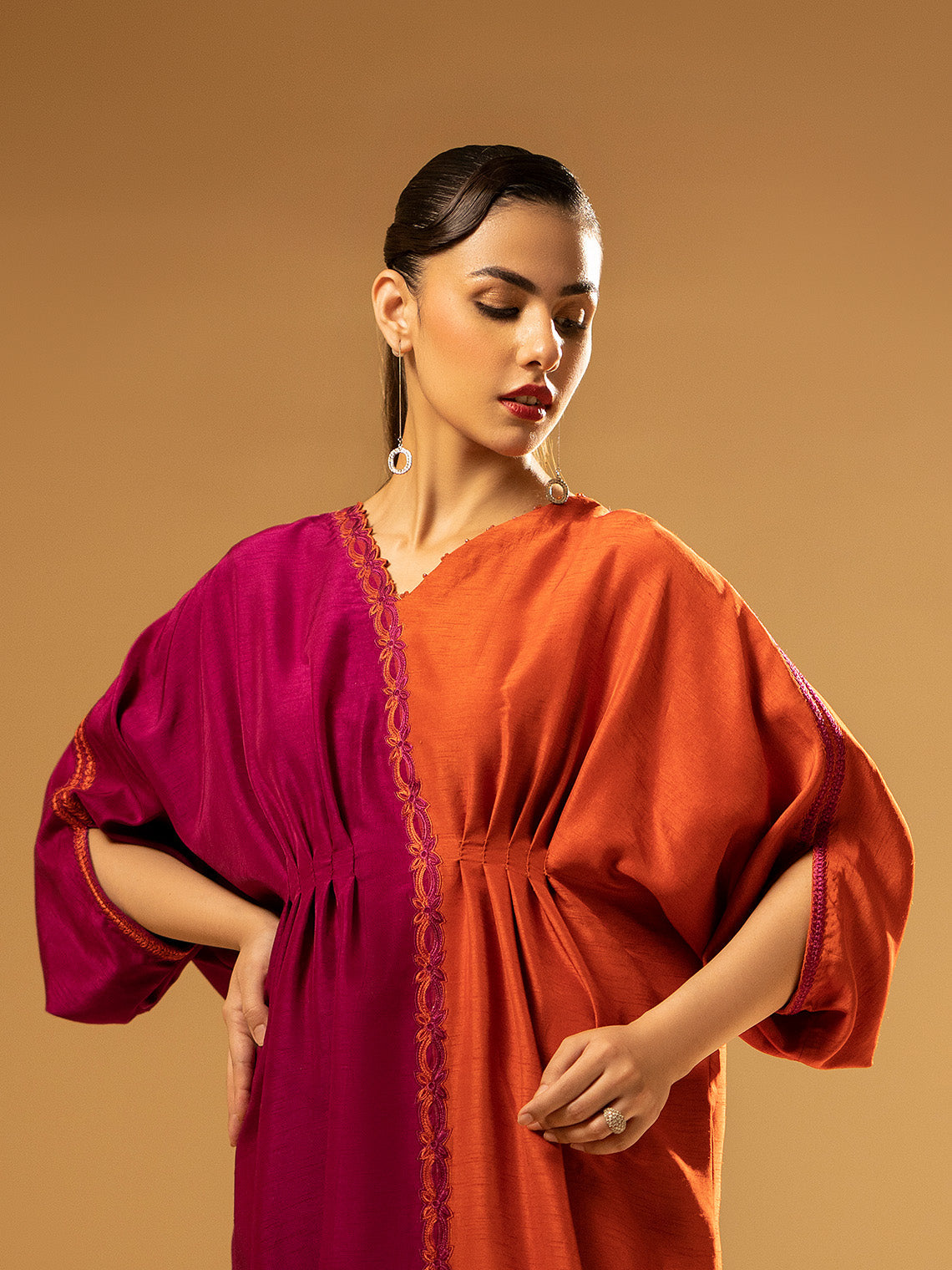 Fozia Khalid | Eid Edit 24 | Split-Tone Kaftan - Official Fozia Khalid stockist in UK - Sakeena London