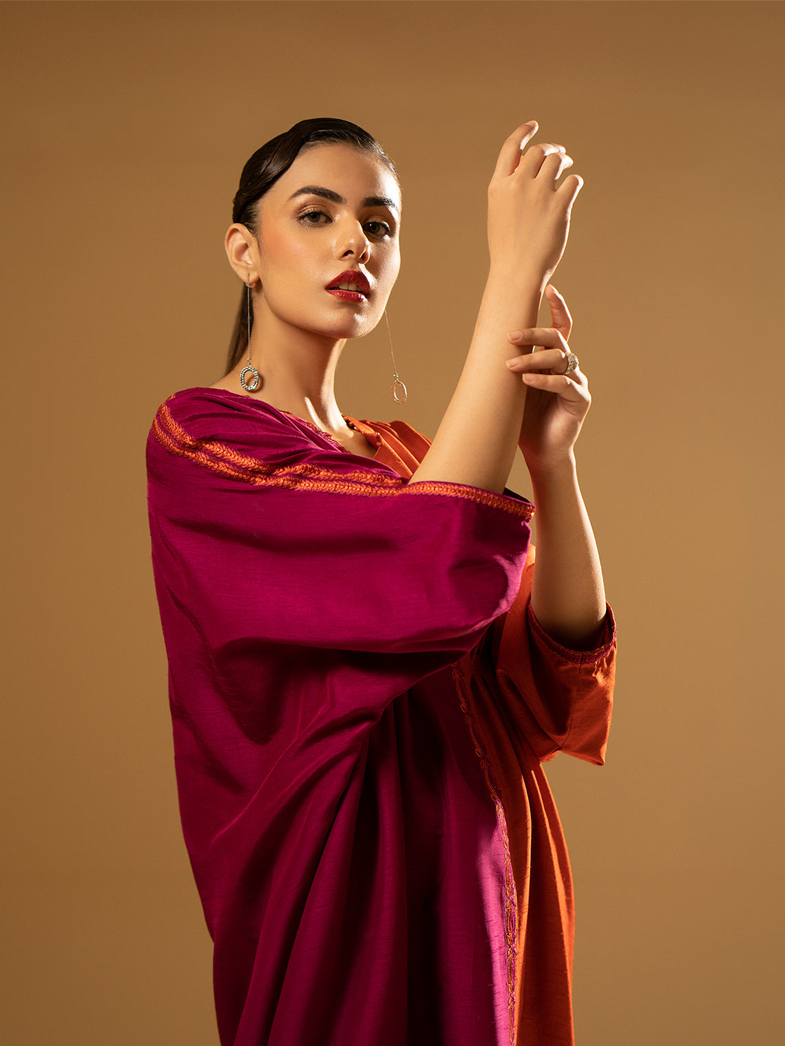 Fozia Khalid | Eid Edit 24 | Split-Tone Kaftan - Official Fozia Khalid stockist in UK - Sakeena London