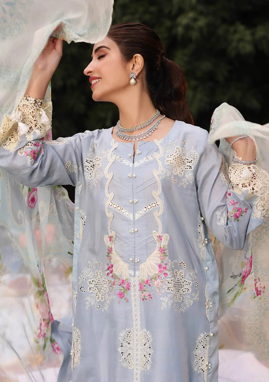 Kahf Premium | Festive Lawn 24 | KFL-08A FIRUZE - Official Kahf Premium stockist in UK - Sakeena London