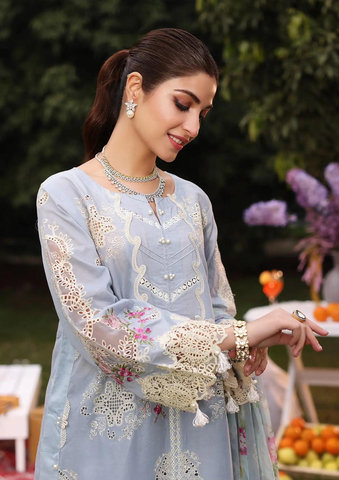 Kahf Premium | Festive Lawn 24 | KFL-08A FIRUZE - Official Kahf Premium stockist in UK - Sakeena London