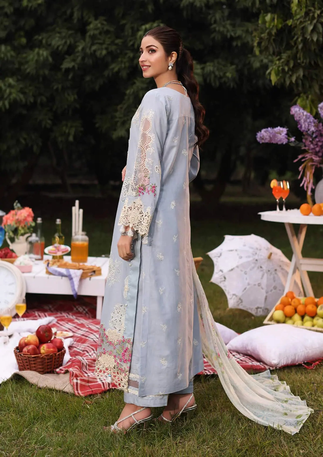 Kahf Premium | Festive Lawn 24 | KFL-08A FIRUZE - Official Kahf Premium stockist in UK - Sakeena London