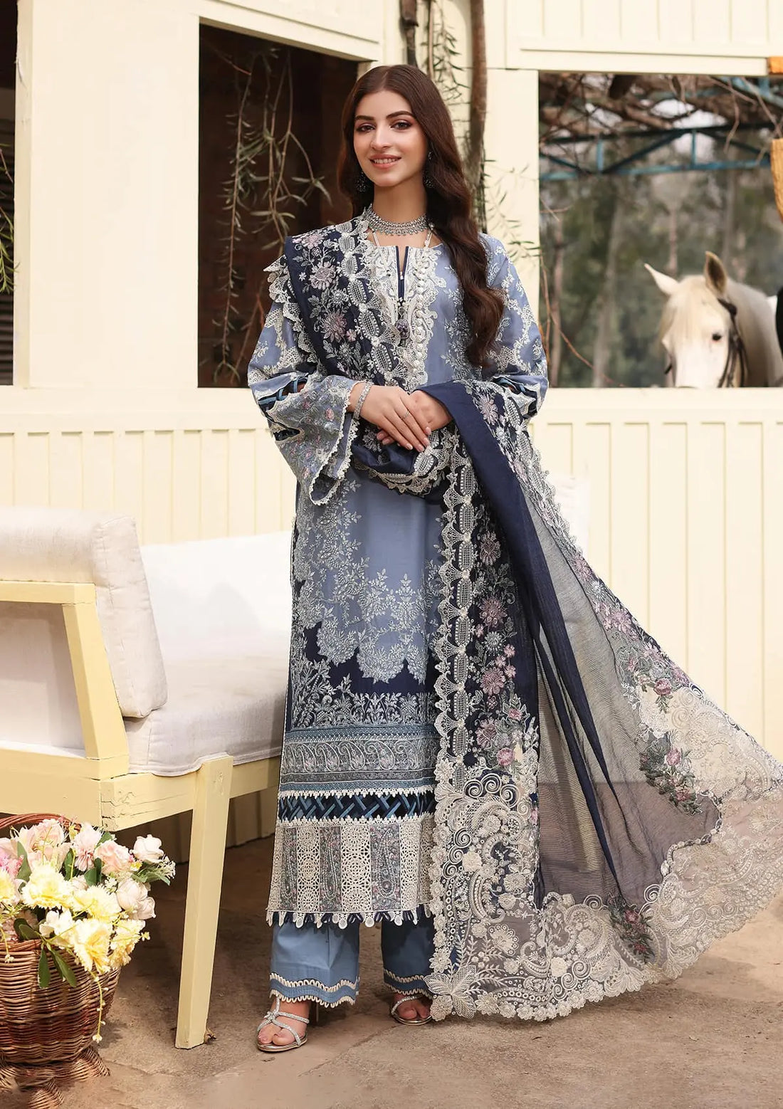 Kahf Premium | Festive Lawn 24 | KFL-04 KINZA - Official Kahf Premium stockist in UK - Sakeena London