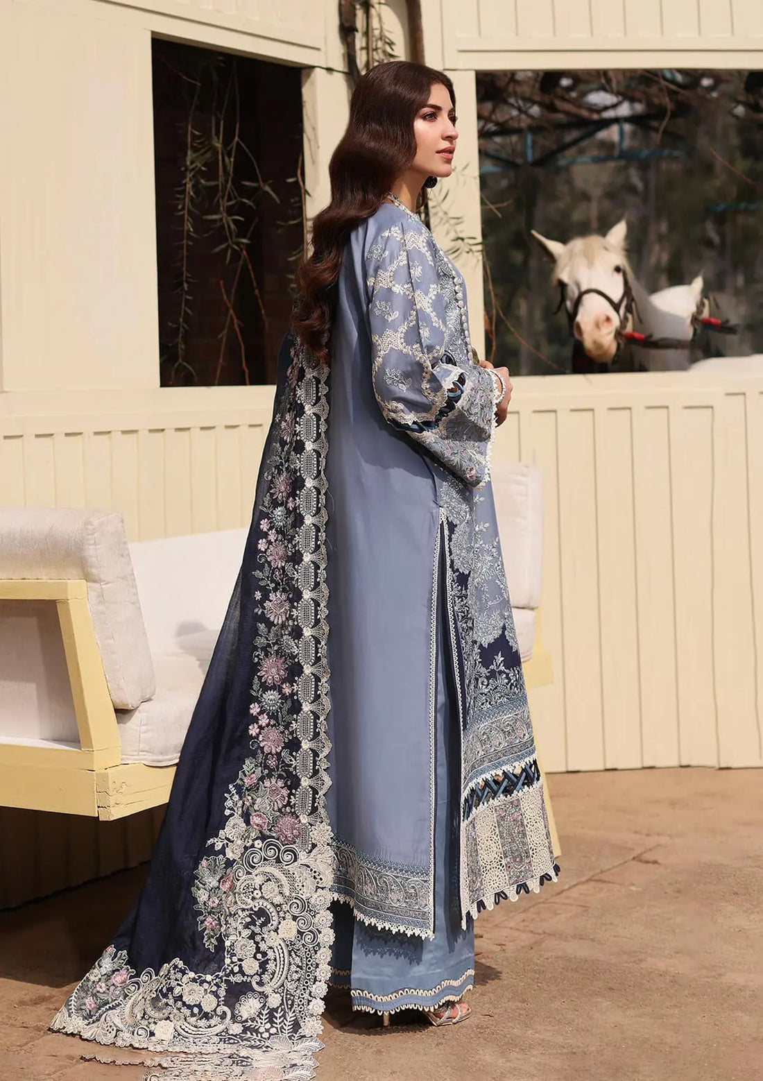 Kahf Premium | Festive Lawn 24 | KFL-04 KINZA - Official Kahf Premium stockist in UK - Sakeena London