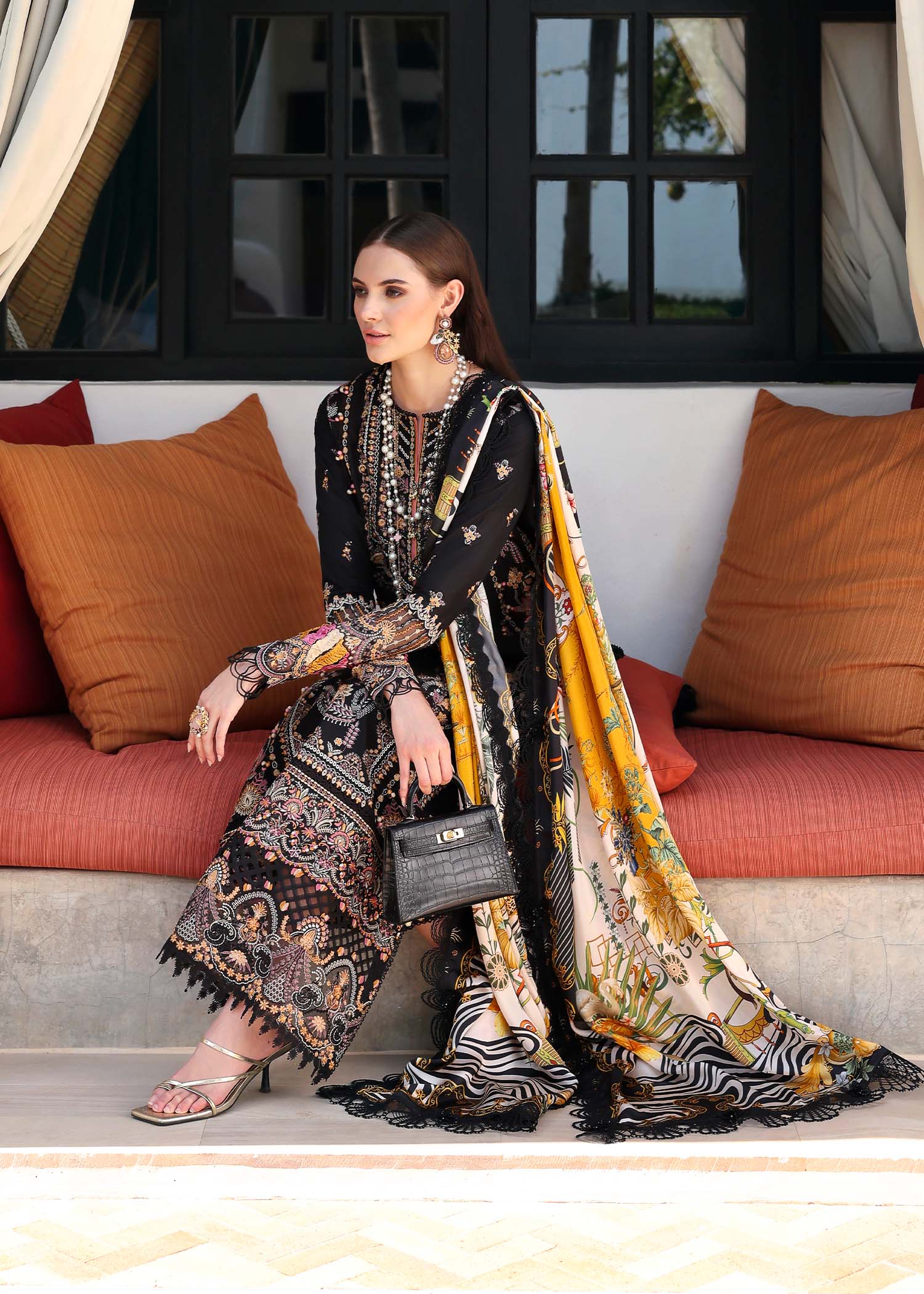 Kanwal Malik | Elysia Luxury Lawn 25 | Noire - Official Kanwal Malik stockist in UK - Sakeena London