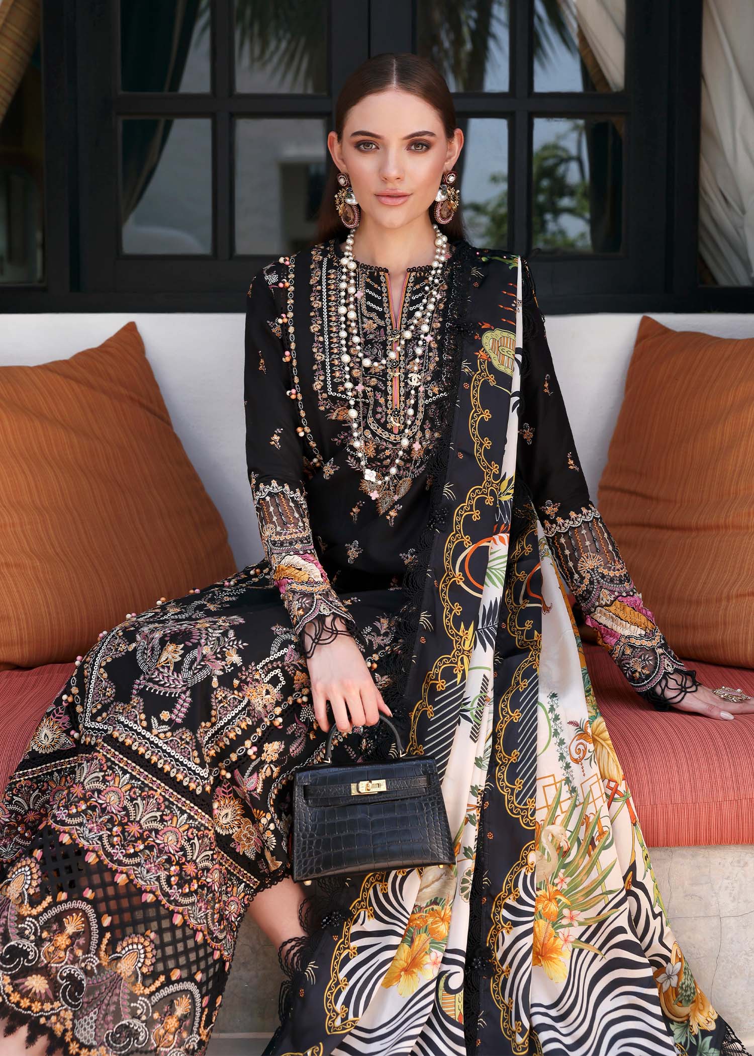 Kanwal Malik | Elysia Luxury Lawn 25 | Noire - Official Kanwal Malik stockist in UK - Sakeena London