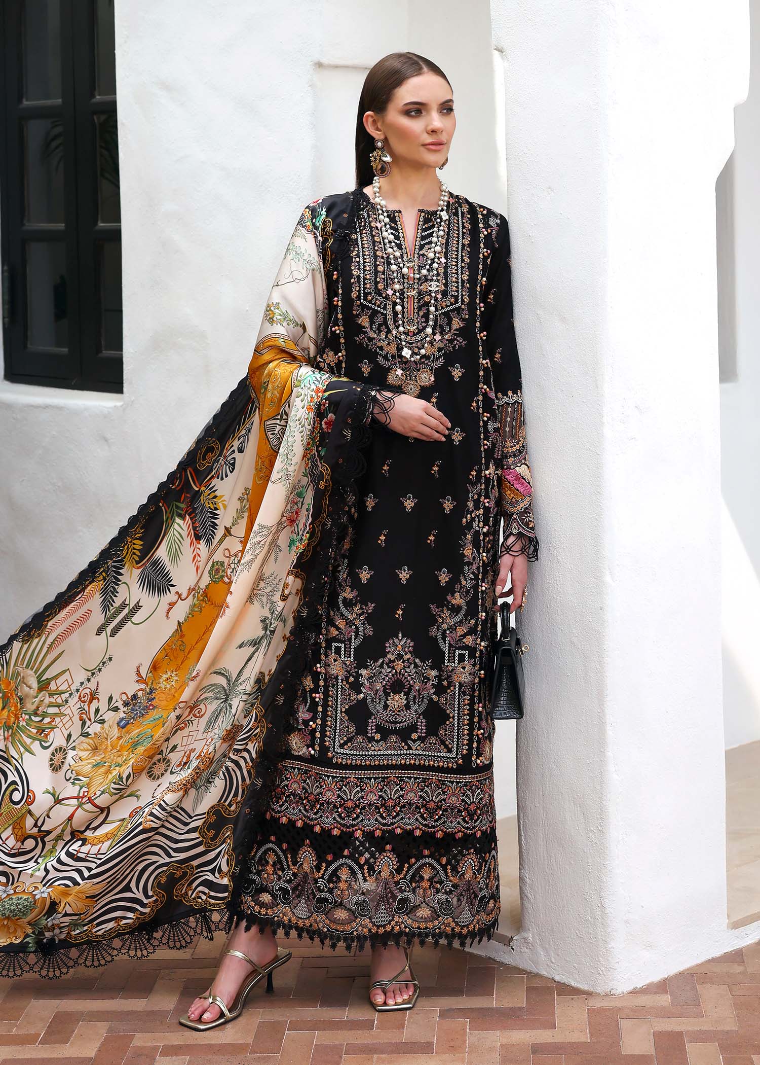 Kanwal Malik | Elysia Luxury Lawn 25 | Noire - Official Kanwal Malik stockist in UK - Sakeena London