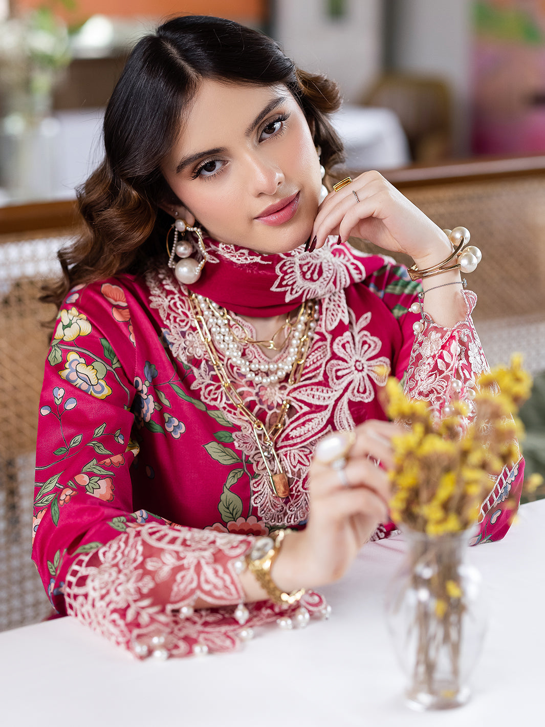 Mahnur | After Hours Luxury Lawn 25 | Laughter Lines - Official Mahnur stockist in UK - Sakeena London