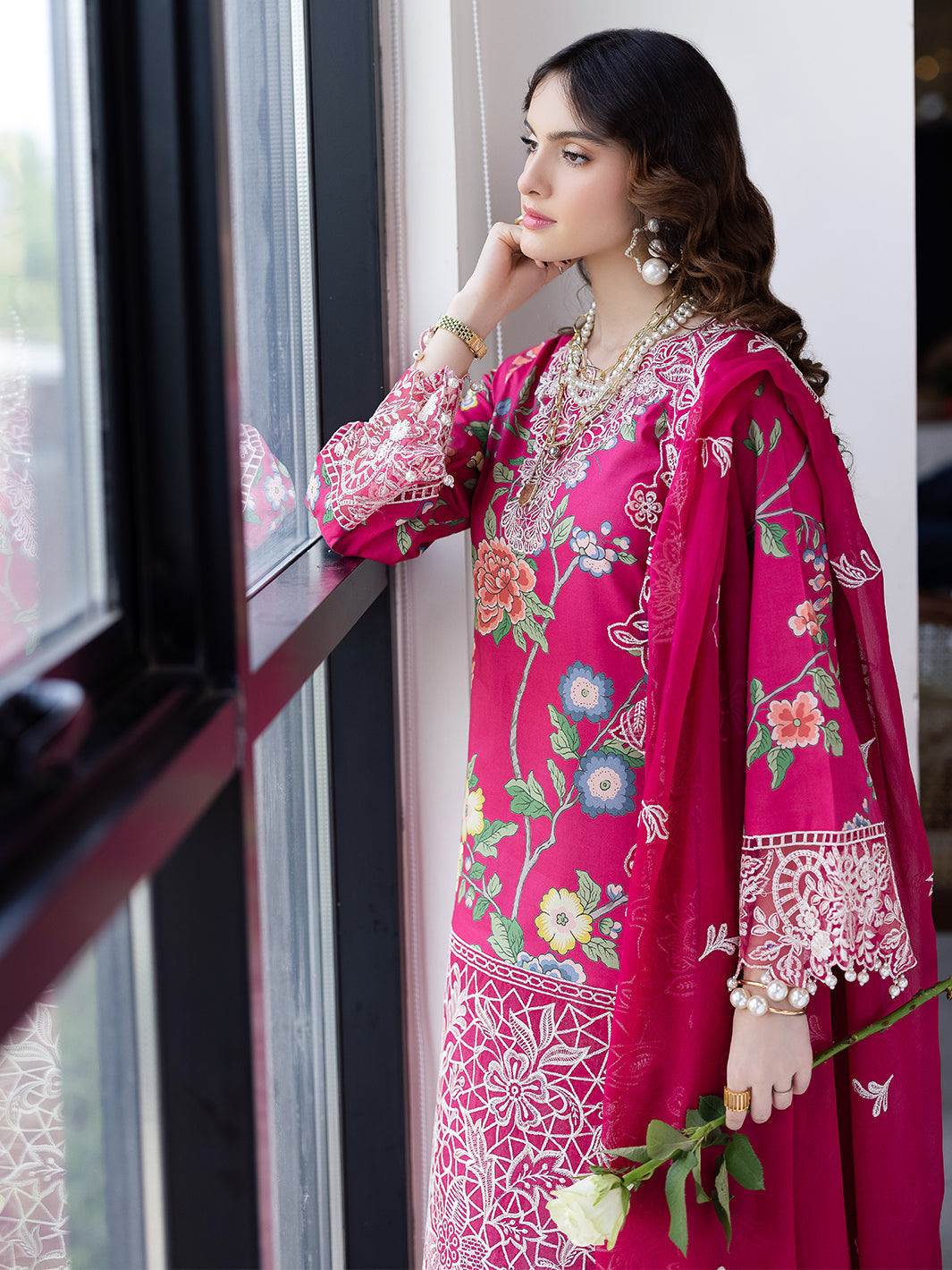 Mahnur | After Hours Luxury Lawn 25 | Laughter Lines - Official Mahnur stockist in UK - Sakeena London