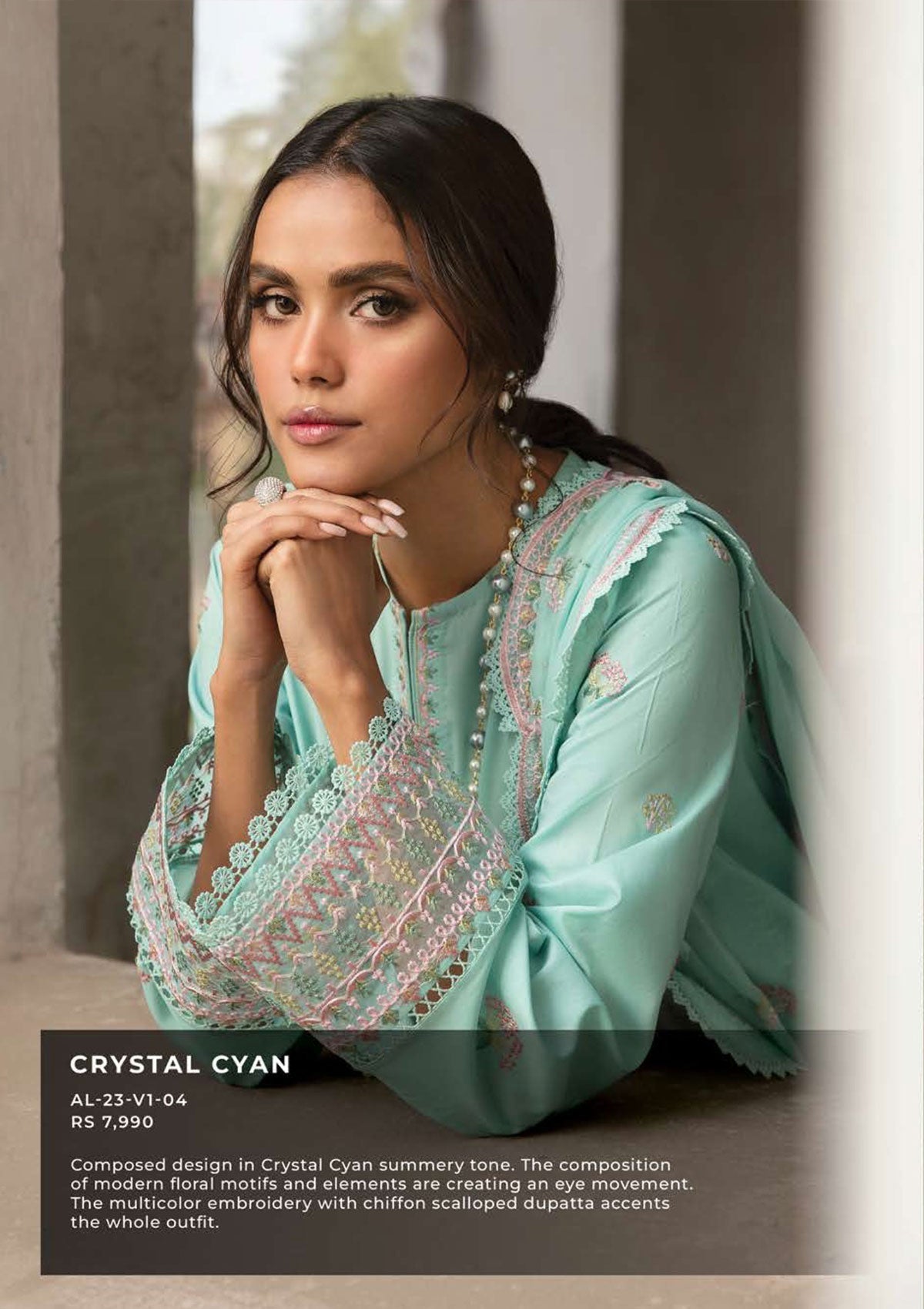 Lawn Collection - Afrozeh - Lamhay - AL#04 (Crystal Cyan)