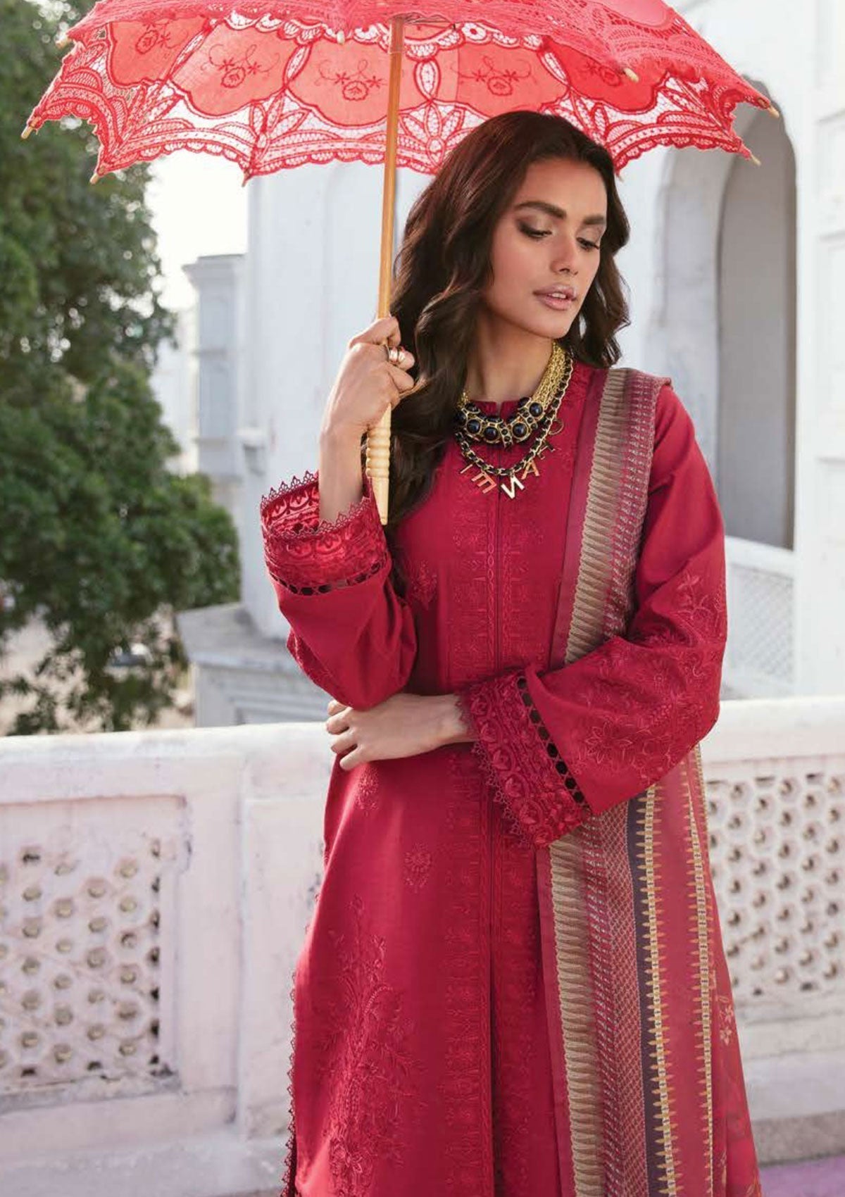 Lawn Collection - Afrozeh - Lamhay - AL#08 (Crimson)
