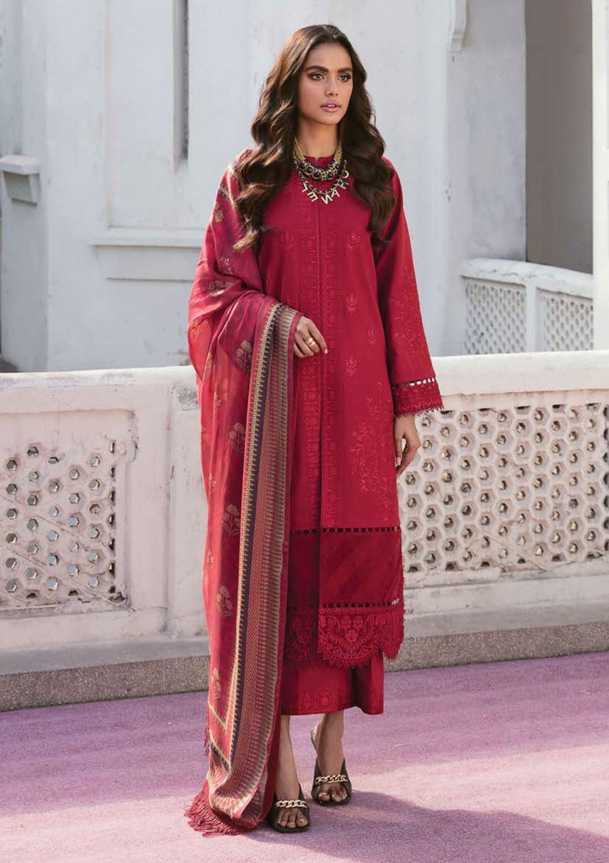 Lawn Collection - Afrozeh - Lamhay - AL#08 (Crimson)