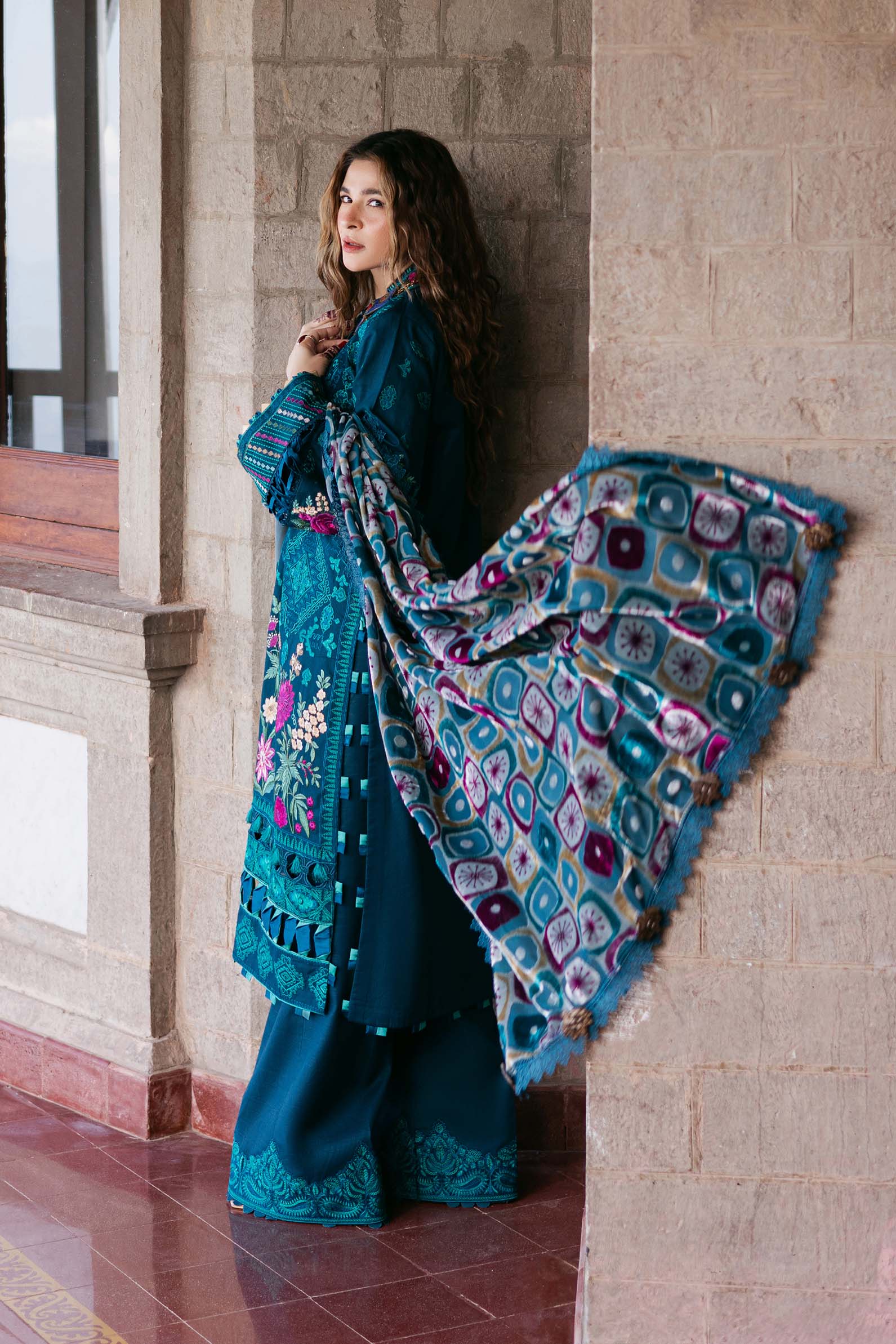 Maryam Hussain | Winter Shawl 2024 | Opal - Official Maryam Hussain stockist in UK - Sakeena London