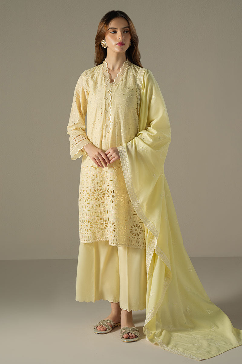 Cross Stitch | Chikankari Lawn 25 | LEMON ZEST - Official Cross Stitch stockist in UK - Sakeena London