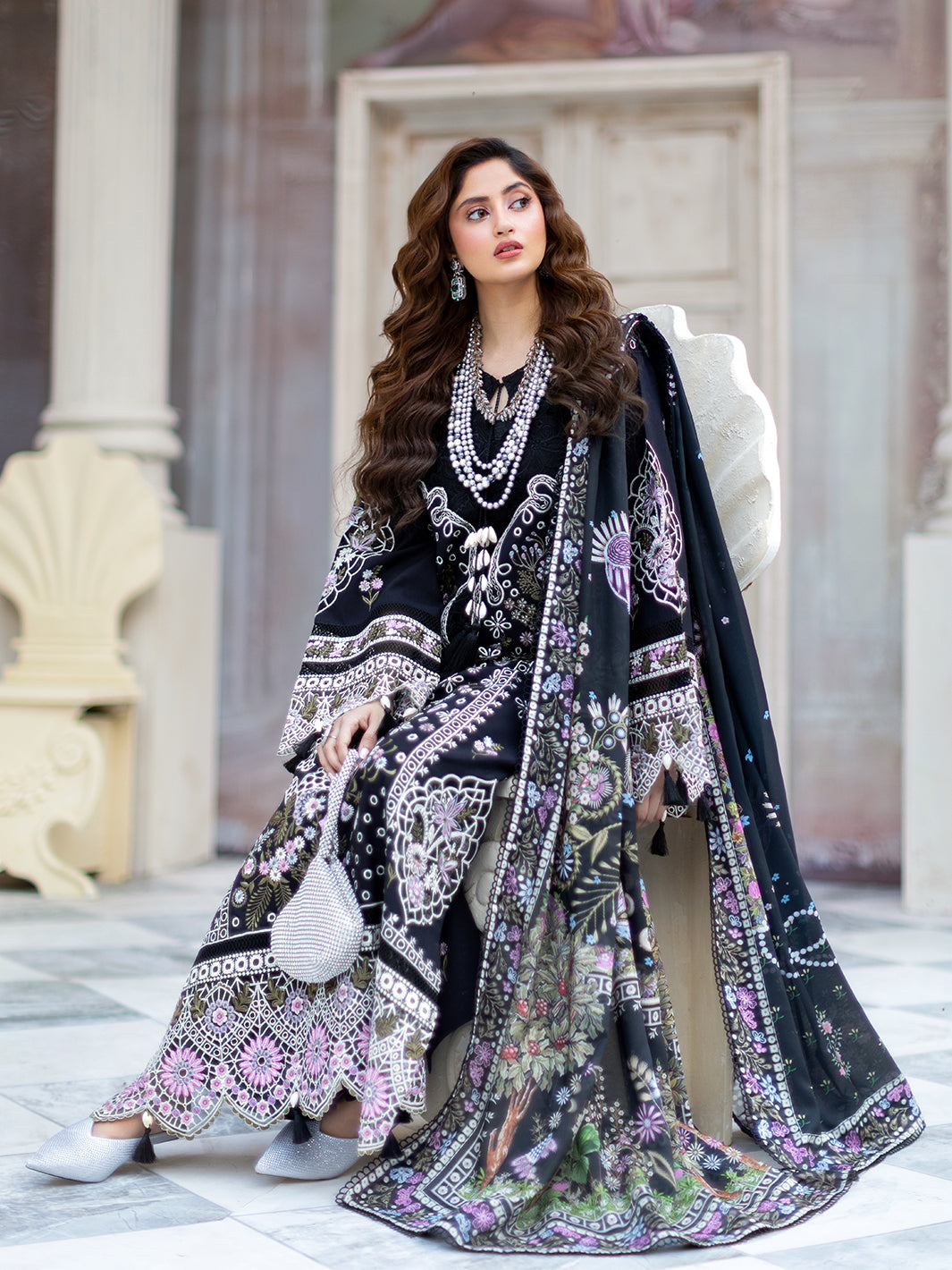 Mahnur | Sophie Luxury Lawn 25 | Lila - Official Mahnur stockist in UK - Sakeena London