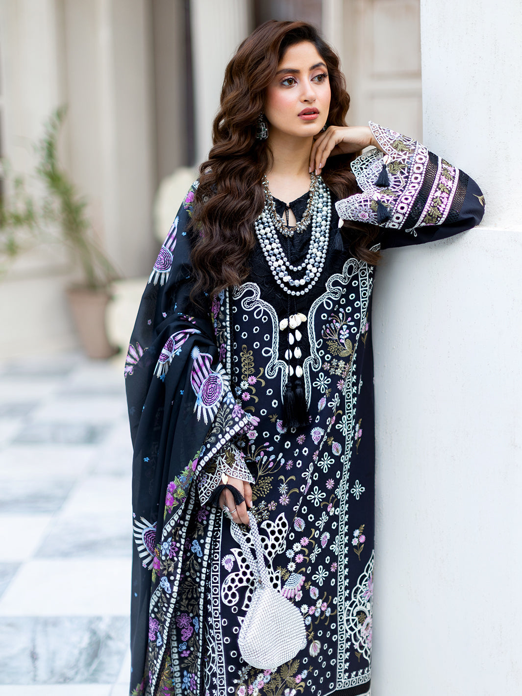 Mahnur | Sophie Luxury Lawn 25 | Lila - Official Mahnur stockist in UK - Sakeena London