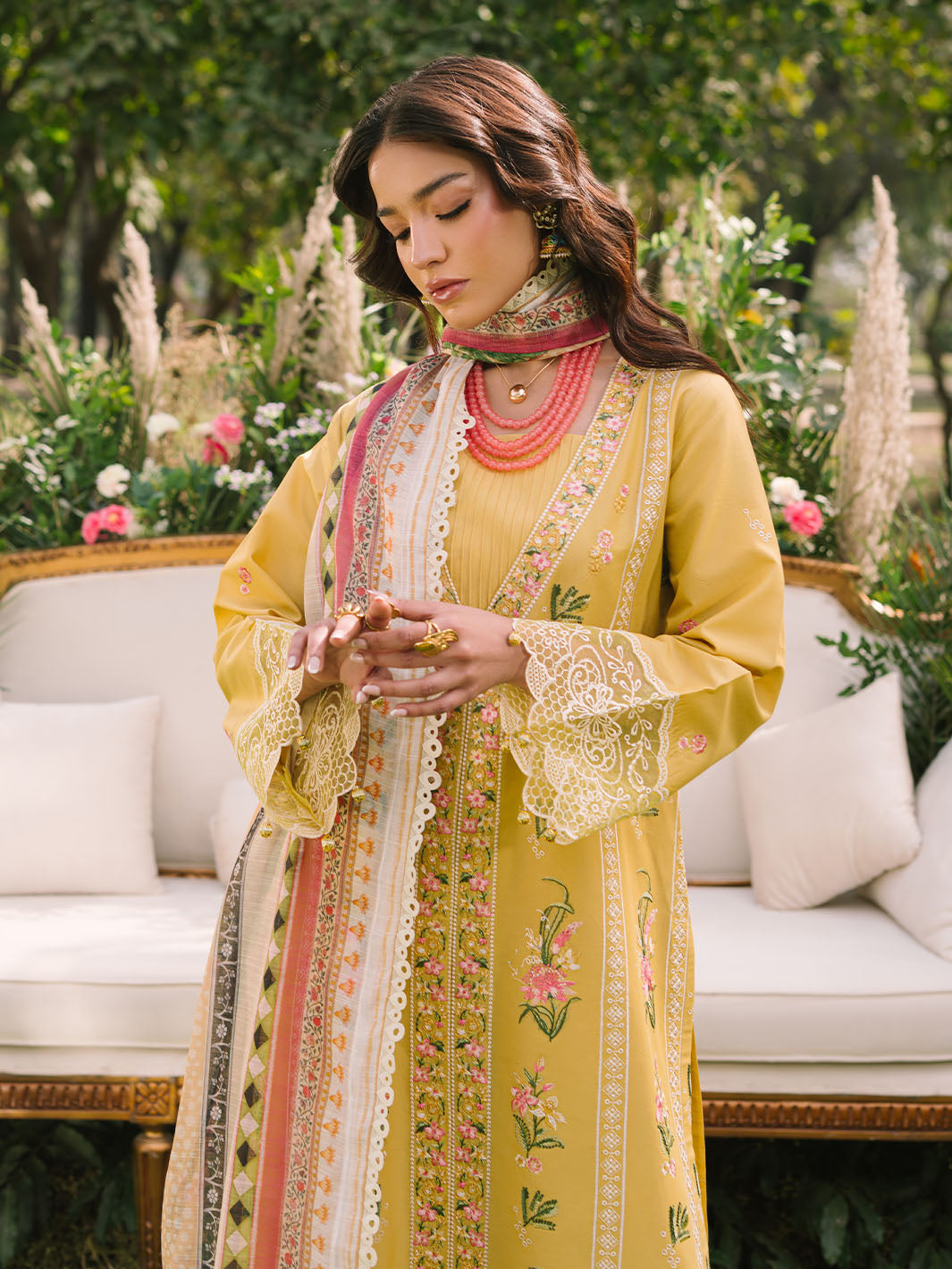 Mahnur | Dahlia Luxury Lawn 25 | Lya - Official Mahnur stockist in UK - Sakeena London