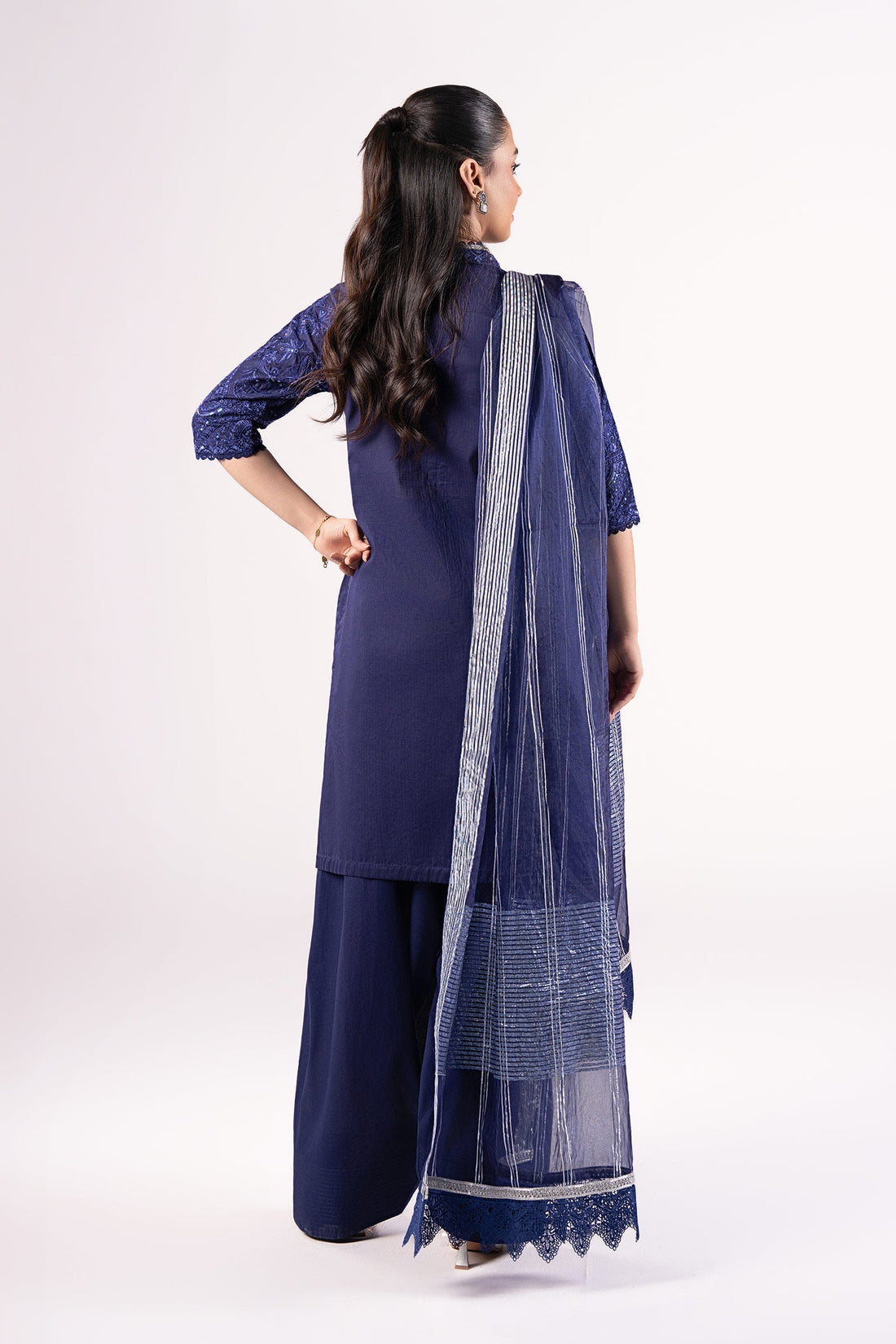 Maria B | Basics RTW | 3 Pc Embroidered Dobby Suit | MB-CS25-137 - Official Maria B stockist in UK - Sakeena London