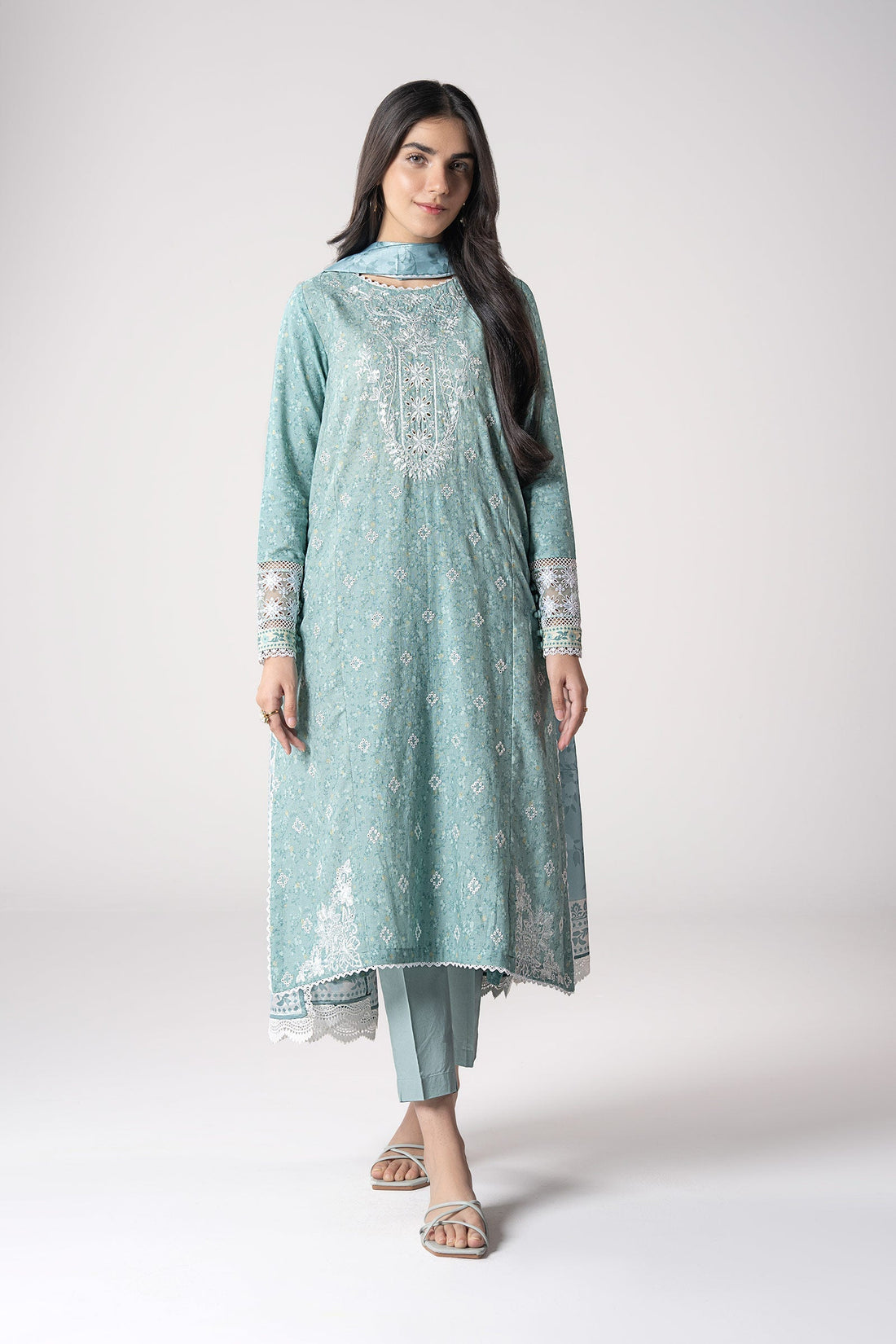 Maria B | Basics RTW | 3 Pc Embroidered Mesh Lurex Dots Suit | MB-CS25-142 - Official Maria B stockist in UK - Sakeena London