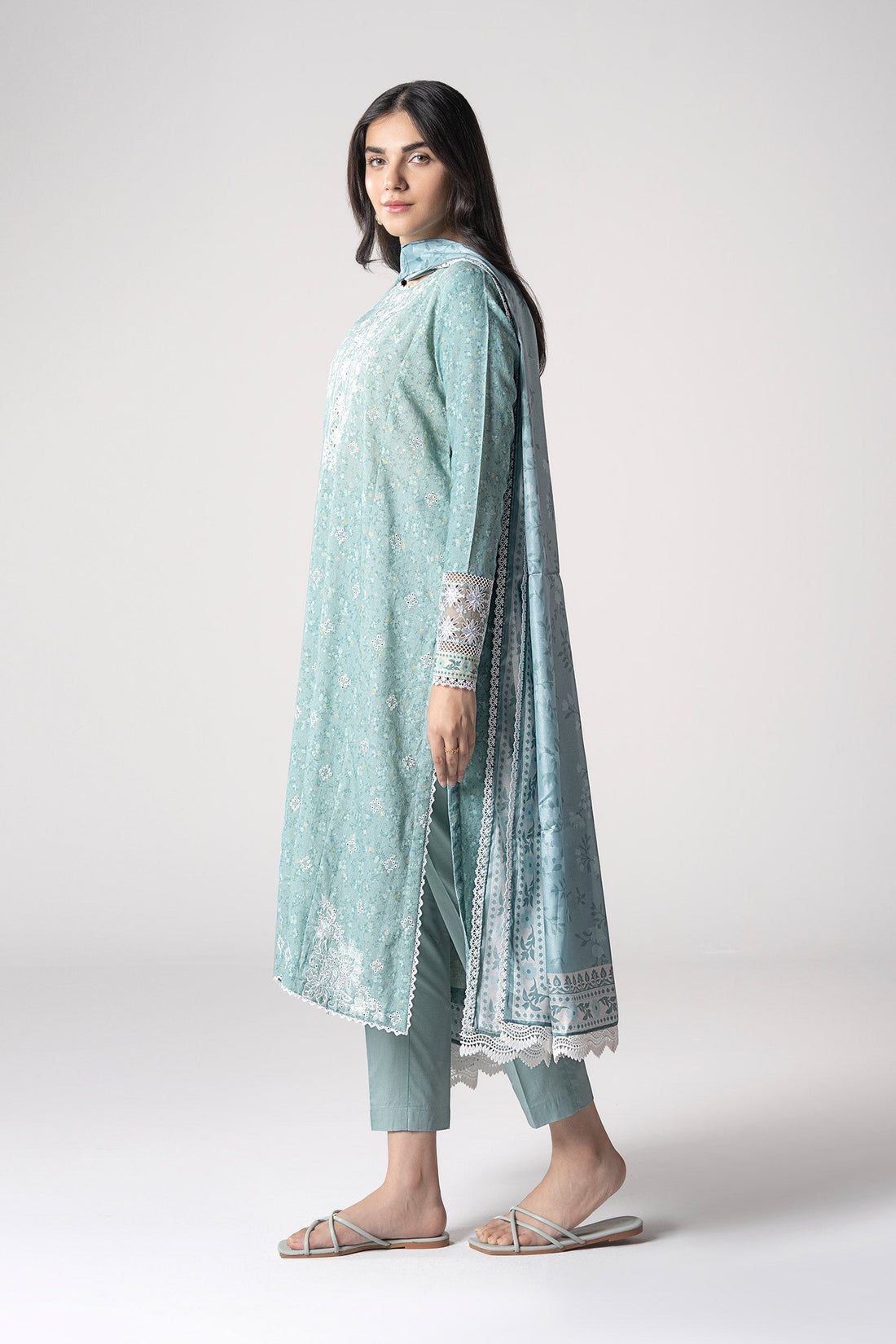 Maria B | Basics RTW | 3 Pc Embroidered Mesh Lurex Dots Suit | MB-CS25-142 - Official Maria B stockist in UK - Sakeena London