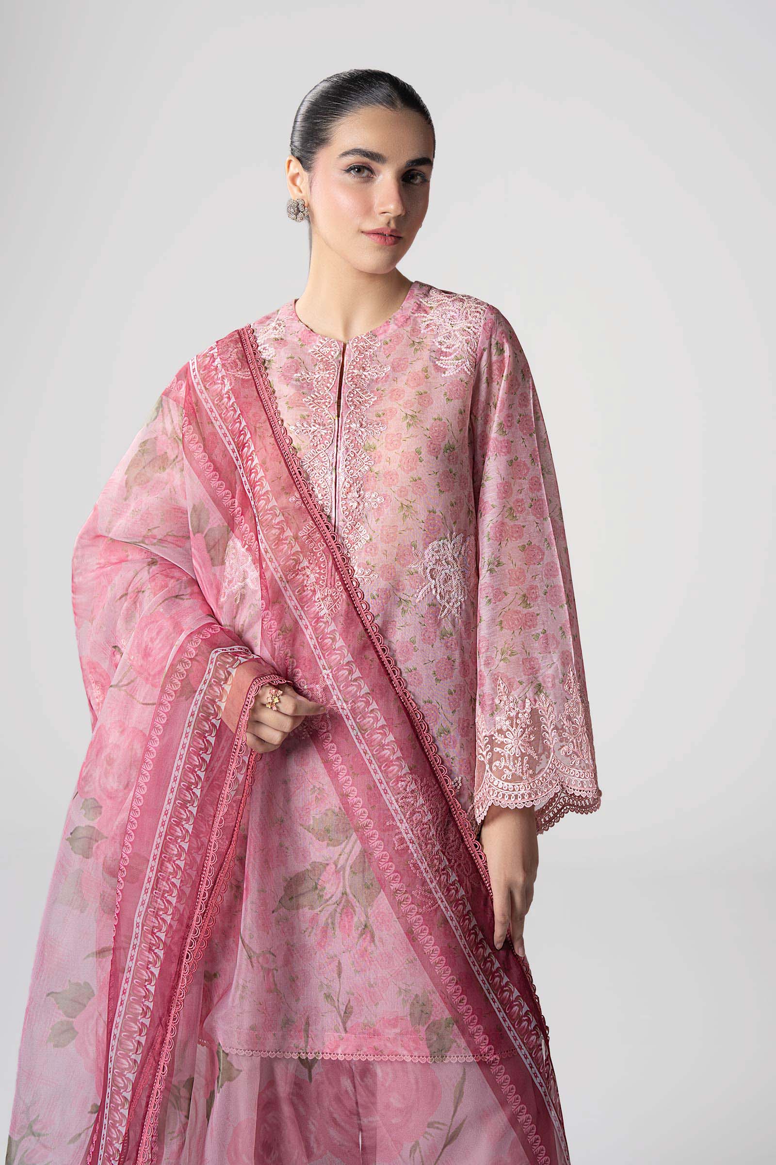 Maria B | Basics RTW | 3 Pc Embroidered Dobby Suit | MB-CS25-145 - Official Maria B stockist in UK - Sakeena London