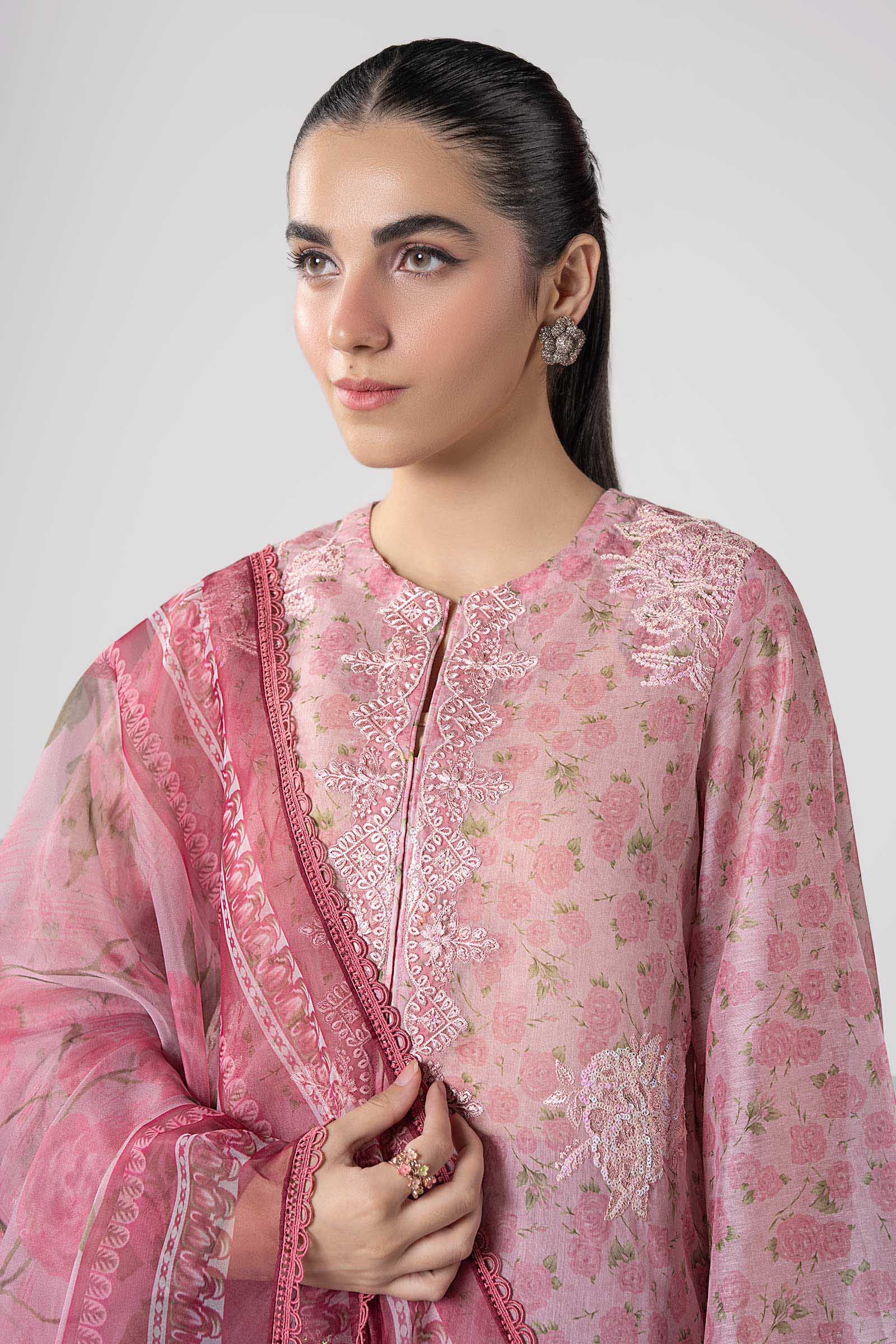 Maria B | Basics RTW | 3 Pc Embroidered Dobby Suit | MB-CS25-145 - Official Maria B stockist in UK - Sakeena London