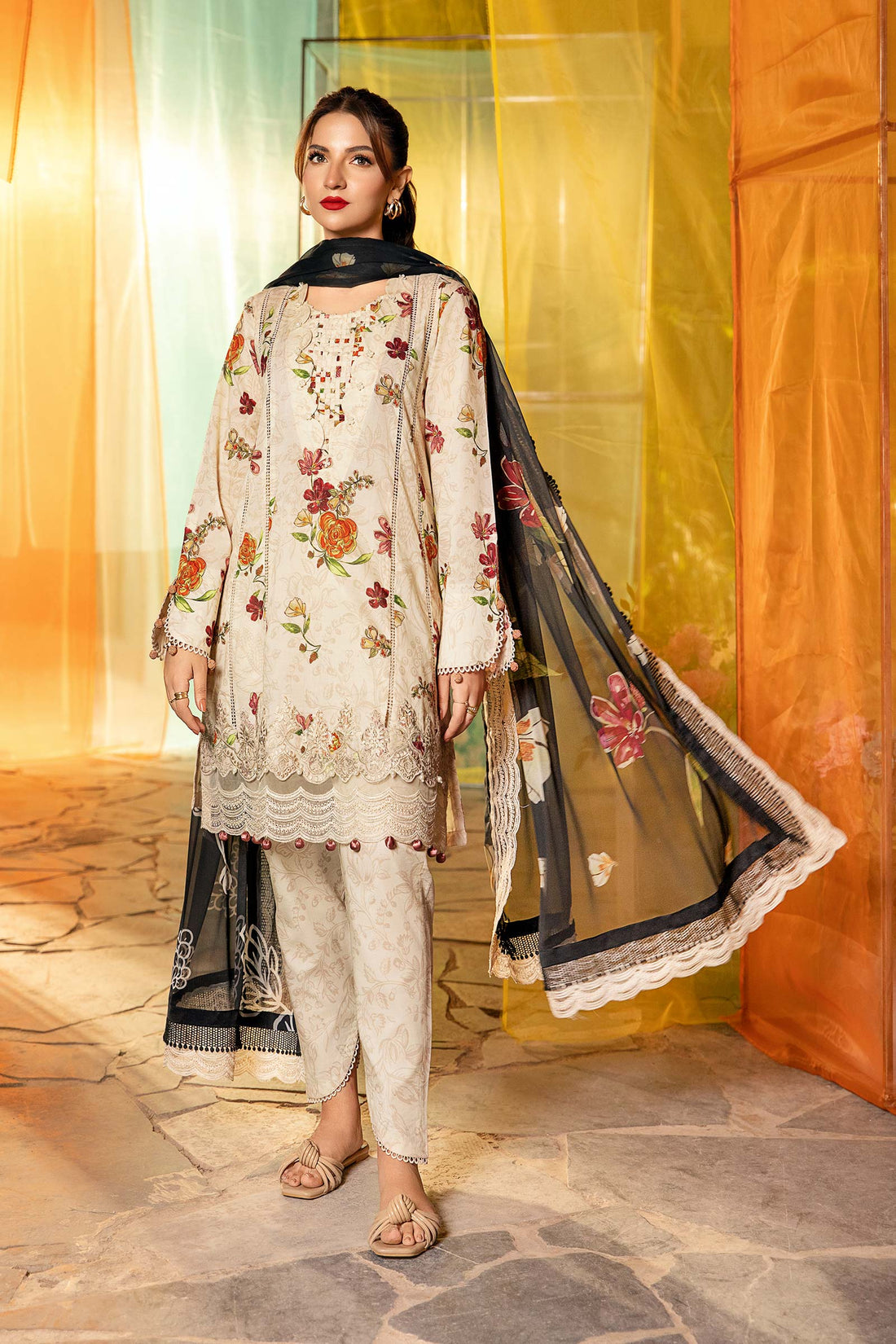 Maria B | M Basic Summer Lawn 25 | MB-CUS25-702B - Official Maria B stockist in UK - Sakeena London