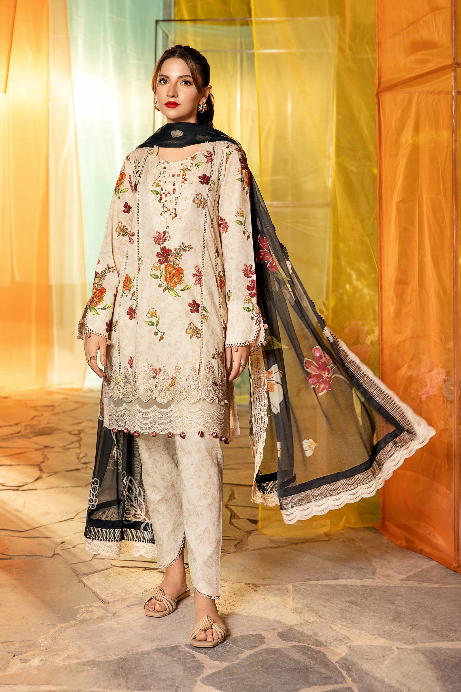 Maria B | M Basic Summer Lawn 25 | MB-CUS25-702B - Official Maria B stockist in UK - Sakeena London