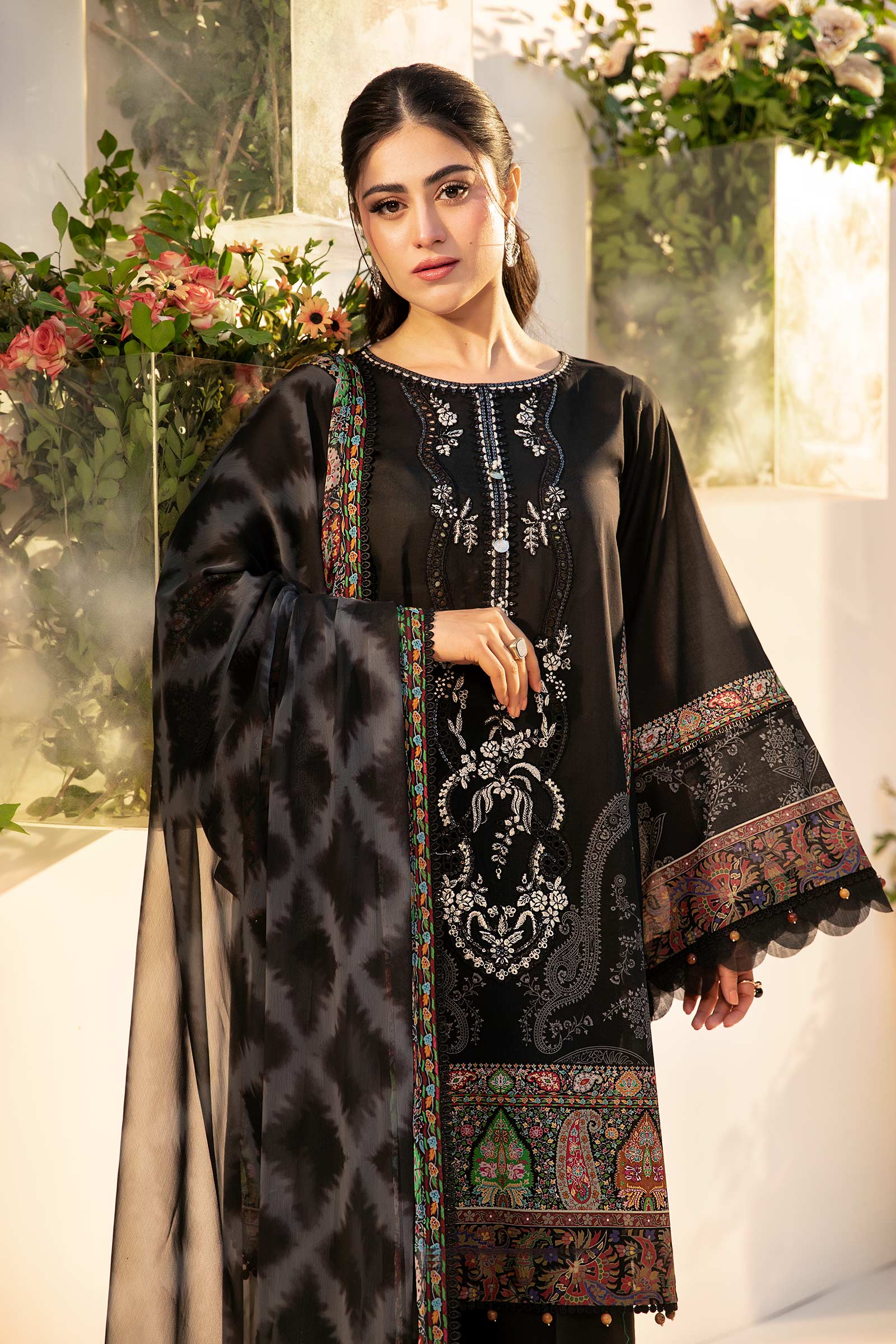 Maria B | M Basic Summer Lawn 25 | MB-CUS25-703A - Official Maria B stockist in UK - Sakeena London