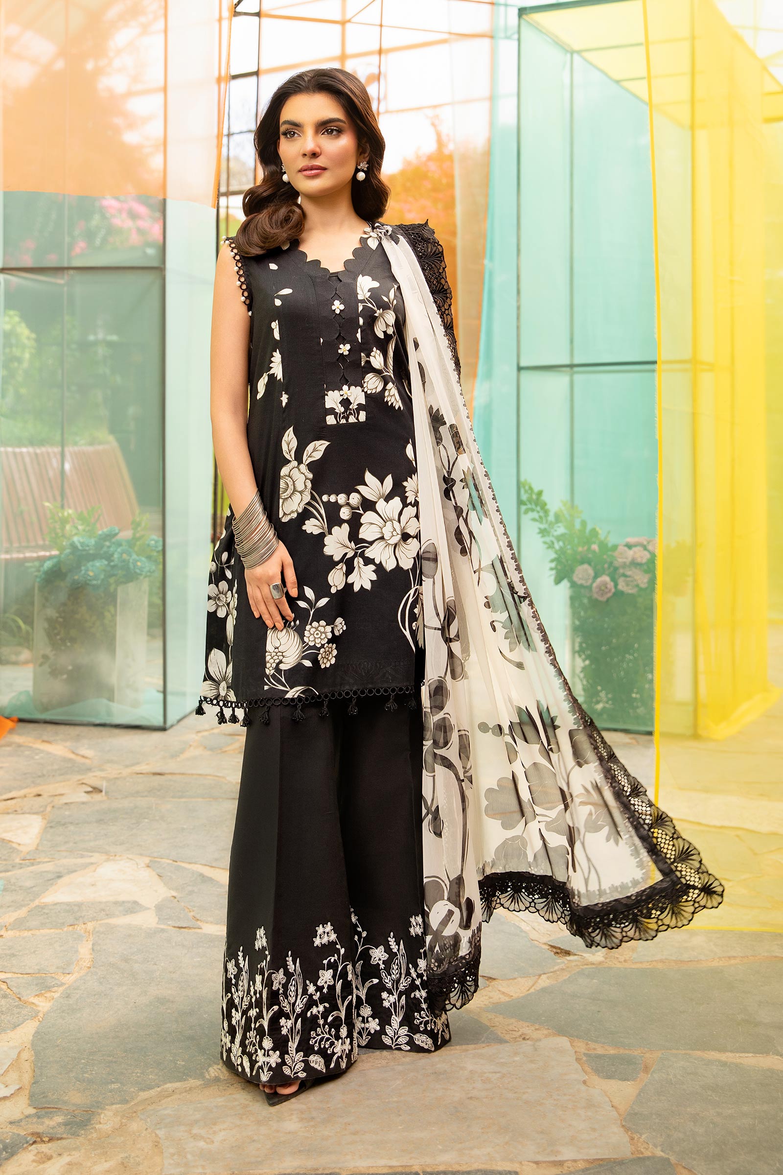 Maria B | M Basic Summer Lawn 25 | MB-CUS25-706B - Official Maria B stockist in UK - Sakeena London
