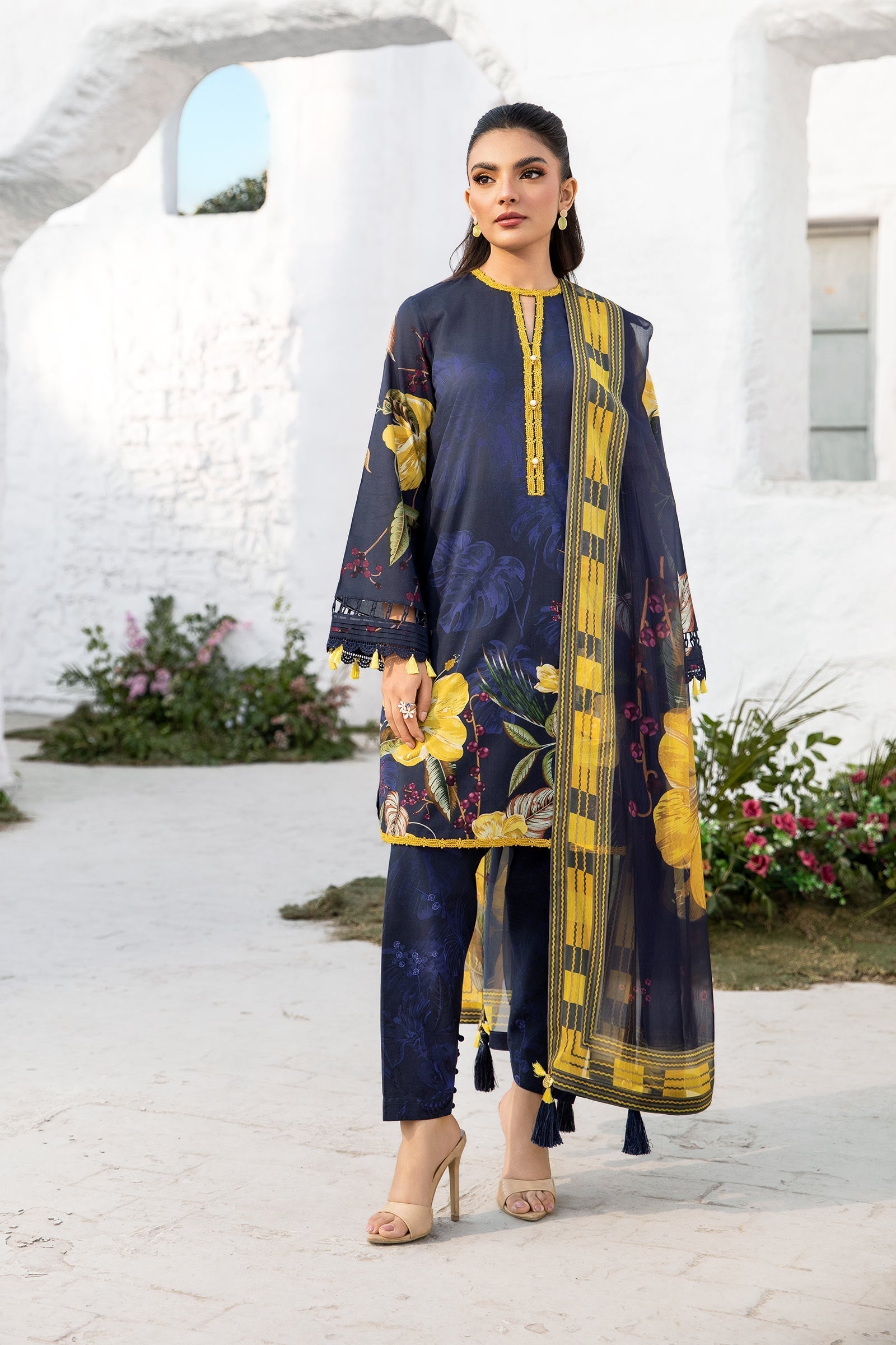 Maria B | M Basic Summer Lawn 25 | MB-CUS25-710B - Official Maria B stockist in UK - Sakeena London
