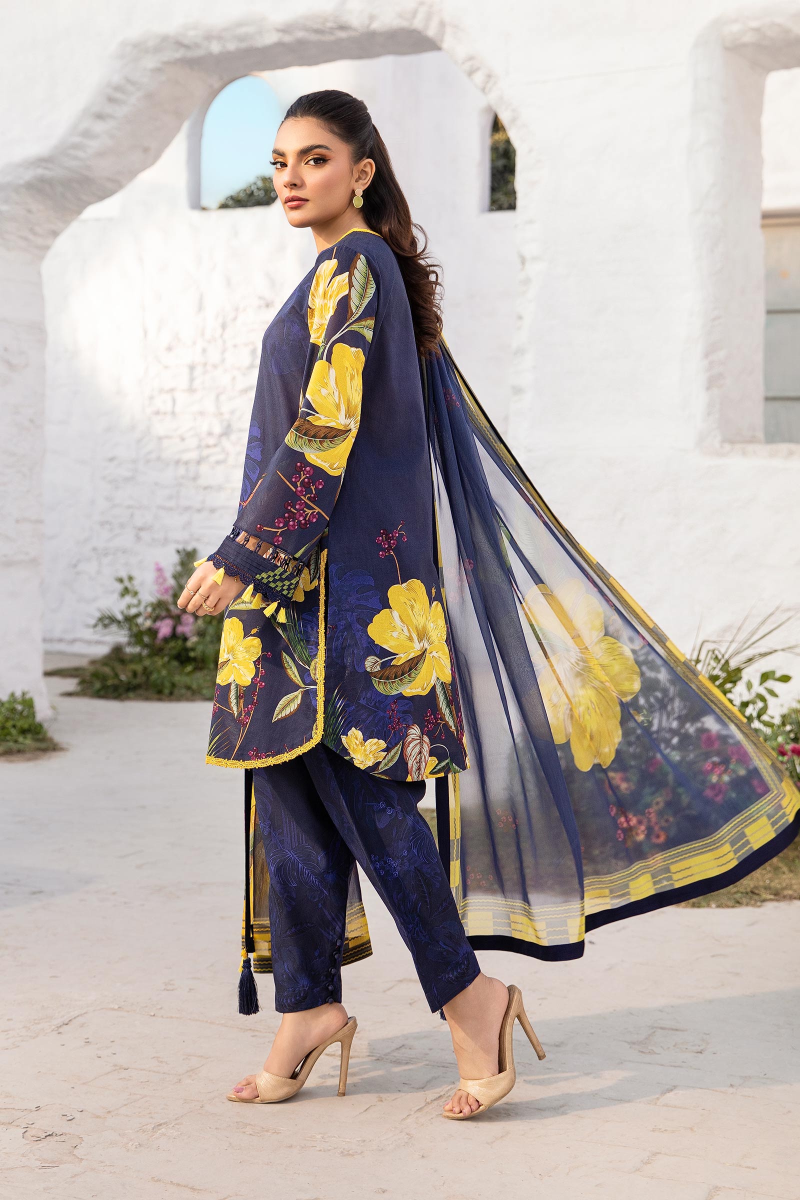 Maria B | M Basic Summer Lawn 25 | MB-CUS25-710B - Official Maria B stockist in UK - Sakeena London