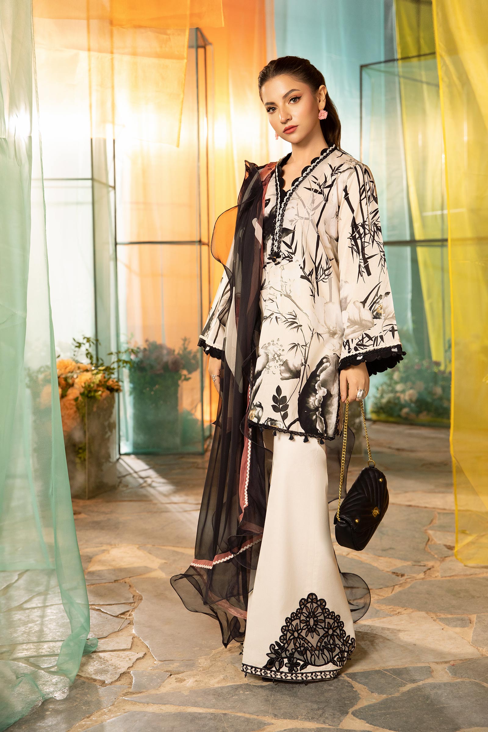 Maria B | M Basic Summer Lawn 25 | MB-CUS25-713B - Official Maria B stockist in UK - Sakeena London