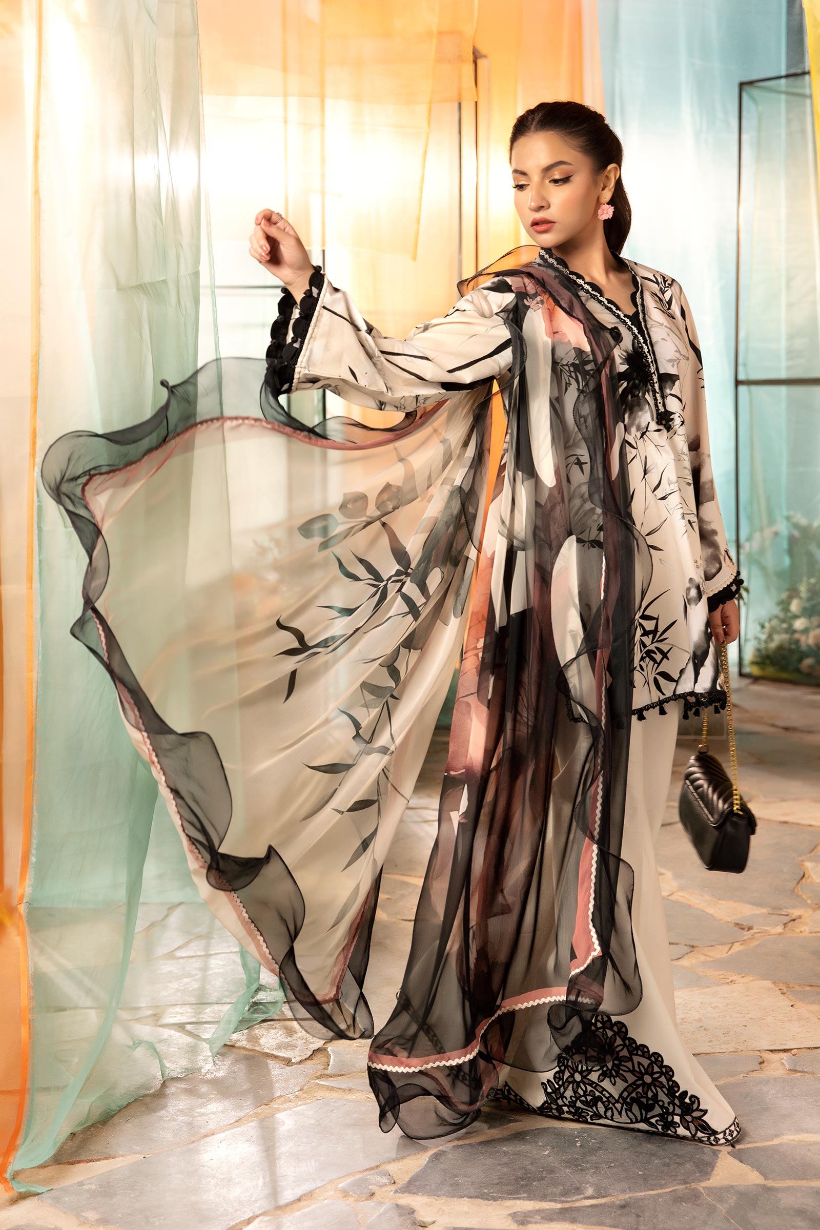Maria B | M Basic Summer Lawn 25 | MB-CUS25-713B - Official Maria B stockist in UK - Sakeena London