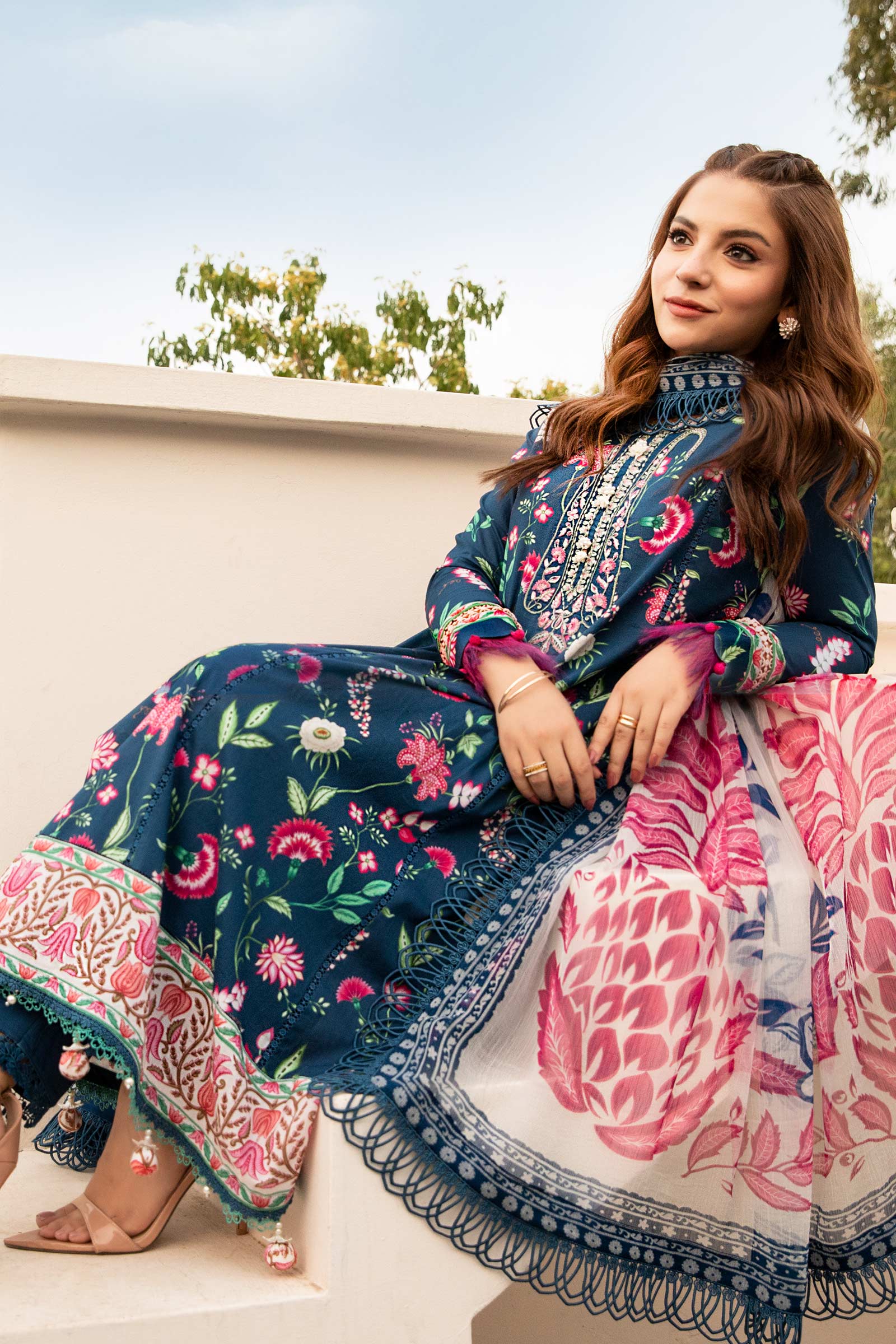 Maria B | Eid Basic Lawn | MB-CUS25-901B - Official Maria B stockist in UK - Sakeena London