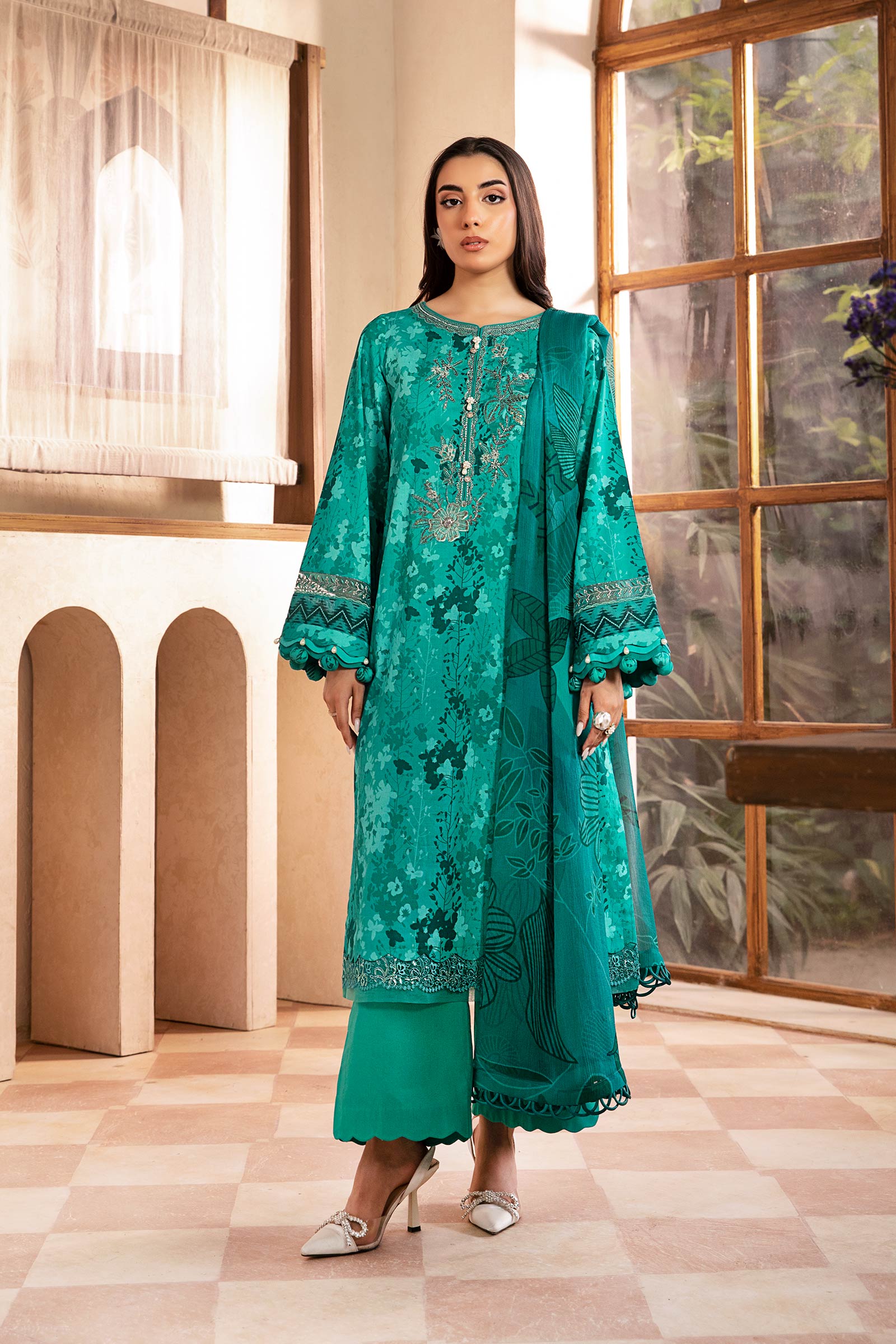 Maria B | Eid Basic Lawn | MB-CUS25-910A - Official Maria B stockist in UK - Sakeena London