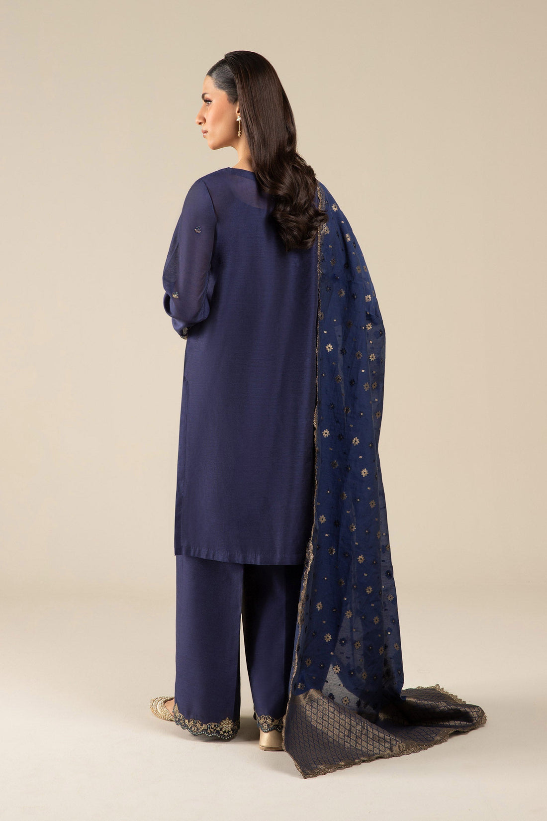 Maria B | Basics RTW | 3 Pc Embroidered Two Tone Silk Suit | MB-FS25-30 - Official Maria B stockist in UK - Sakeena London