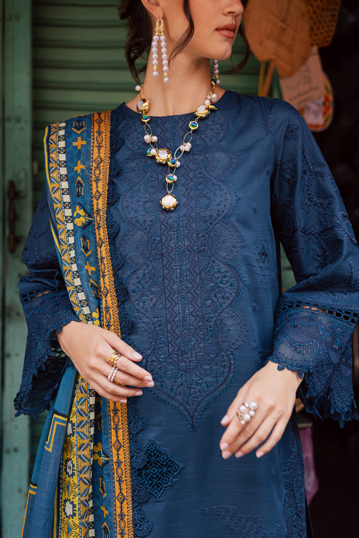 Marjjan | Carnation Lawn | MBL-13 A (TEAL BLUE) - Official Marjjan stockist in UK - Sakeena London