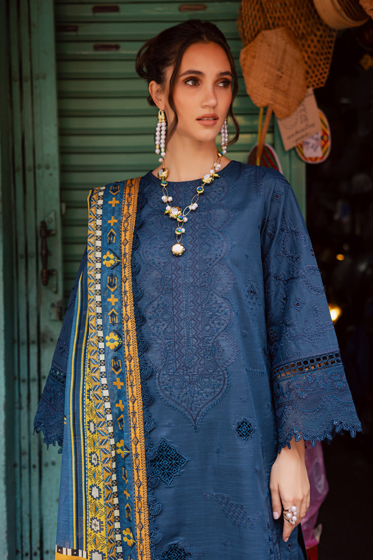 Marjjan | Carnation Lawn | MBL-13 A (TEAL BLUE) - Official Marjjan stockist in UK - Sakeena London