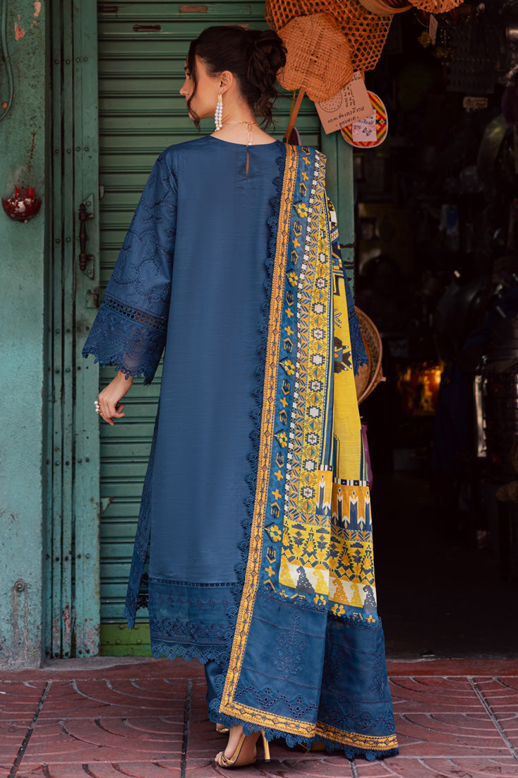 Marjjan | Carnation Lawn | MBL-13 A (TEAL BLUE) - Official Marjjan stockist in UK - Sakeena London