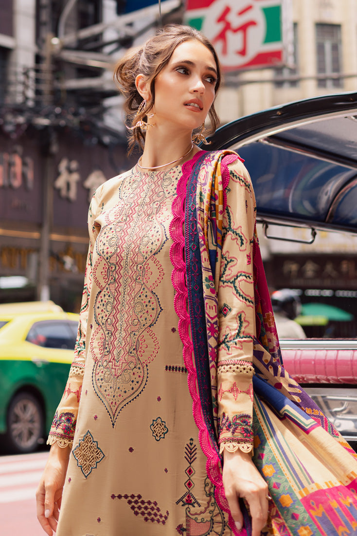 Marjjan | Carnation Lawn | MBL-13 B (BEIGE) - Official Marjjan stockist in UK - Sakeena London