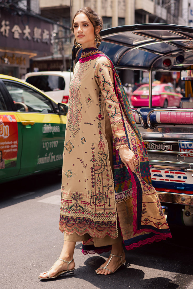 Marjjan | Carnation Lawn | MBL-13 B (BEIGE) - Official Marjjan stockist in UK - Sakeena London