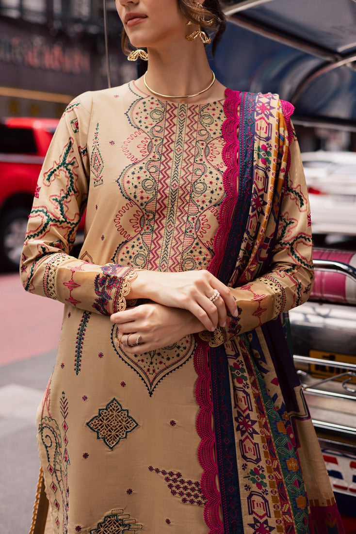 Marjjan | Carnation Lawn | MBL-13 B (BEIGE) - Official Marjjan stockist in UK - Sakeena London