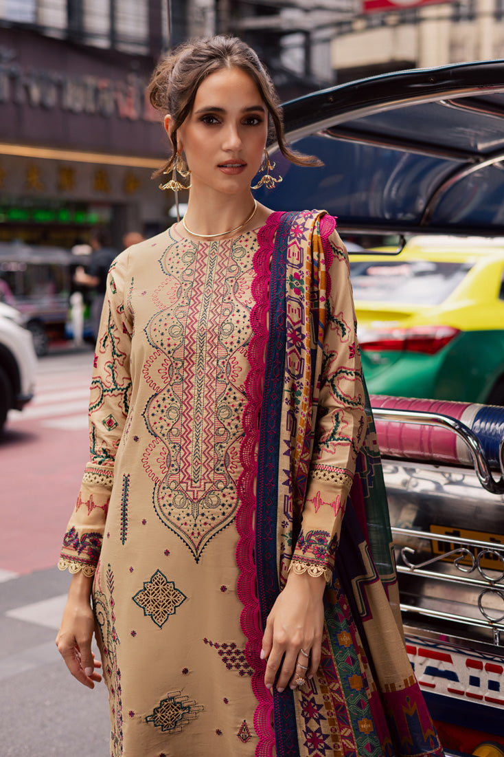 Marjjan | Carnation Lawn | MBL-13 B (BEIGE) - Official Marjjan stockist in UK - Sakeena London