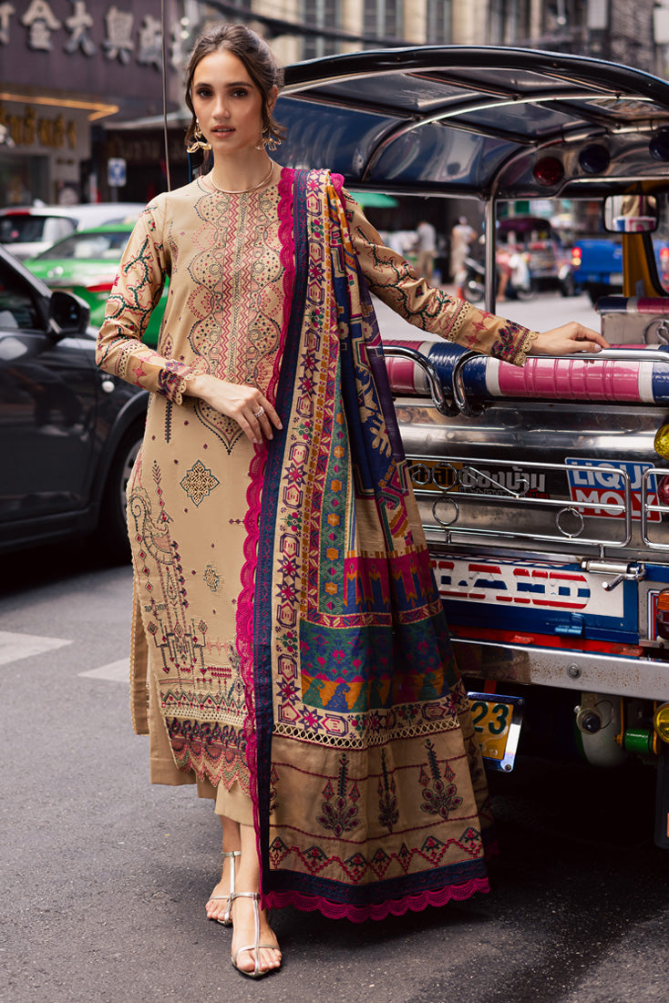 Marjjan | Carnation Lawn | MBL-13 B (BEIGE) - Official Marjjan stockist in UK - Sakeena London