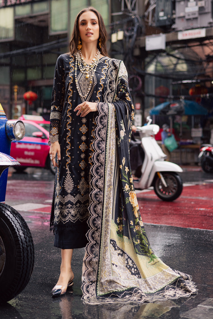 Marjjan | Carnation Lawn | MBL-14 A (BLACK) - Official Marjjan stockist in UK - Sakeena London