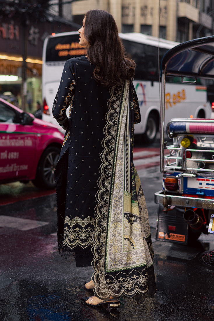 Marjjan | Carnation Lawn | MBL-14 A (BLACK) - Official Marjjan stockist in UK - Sakeena London
